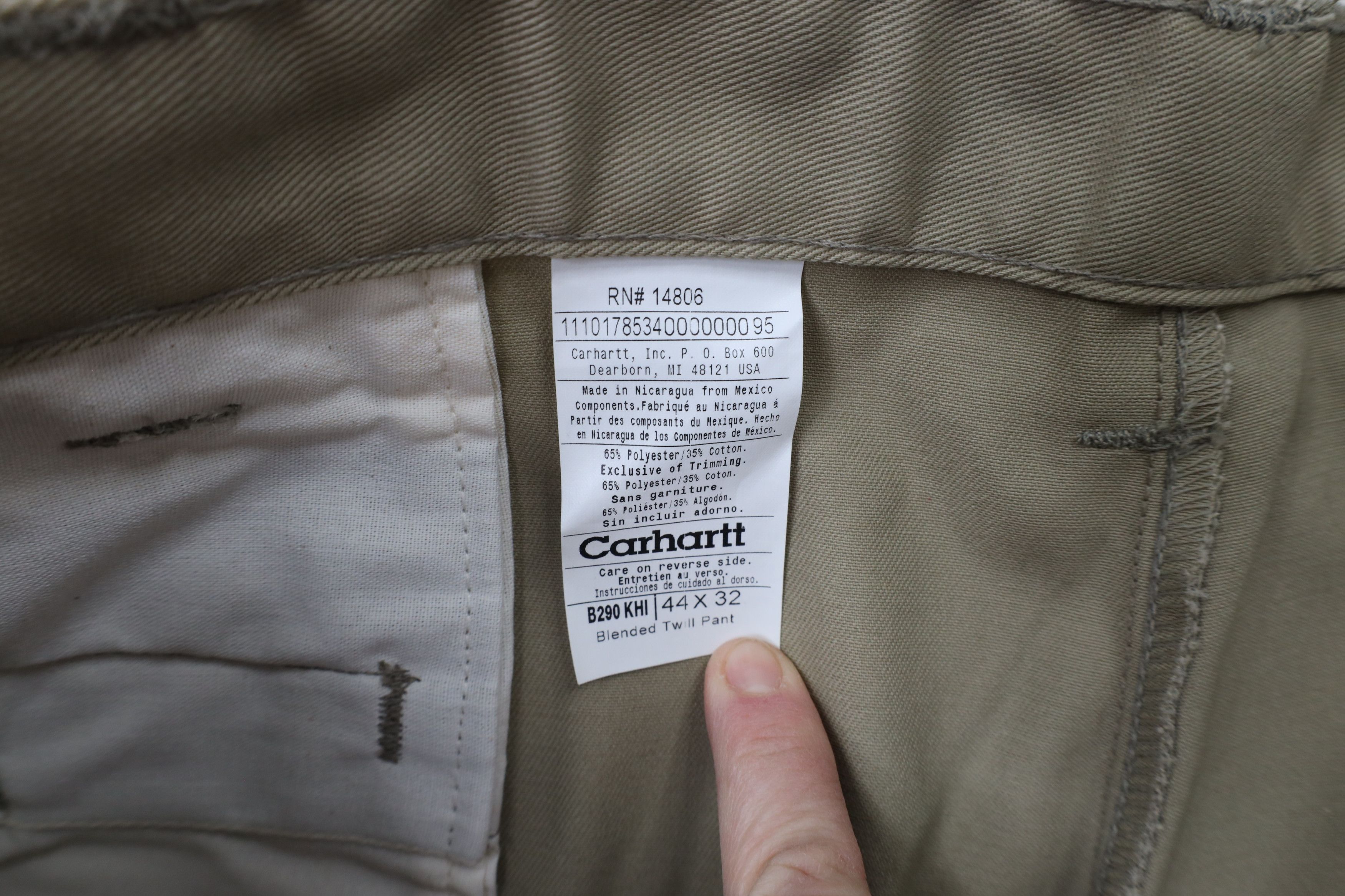 Carhartt × Vintage Vintage 90s Carhartt Blended Twill Wide Leg Pants Khaki Size US 44 / EU 60 - 7 Thumbnail