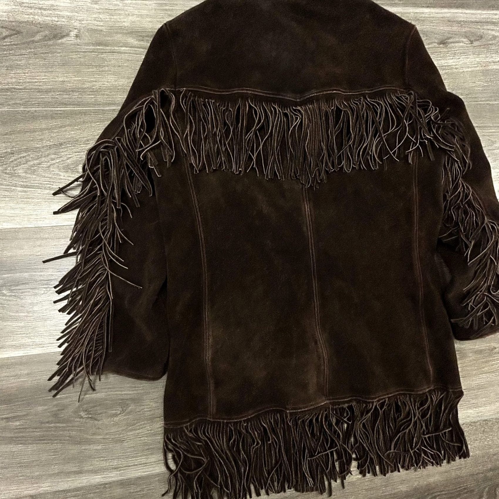 Vintage VINTAGE Suede Leather Fringe Jacket Mens Medium Brown Western Native Rancher 40s Jacket Coat Size US M / EU 48-50 / 2 - 5 Thumbnail