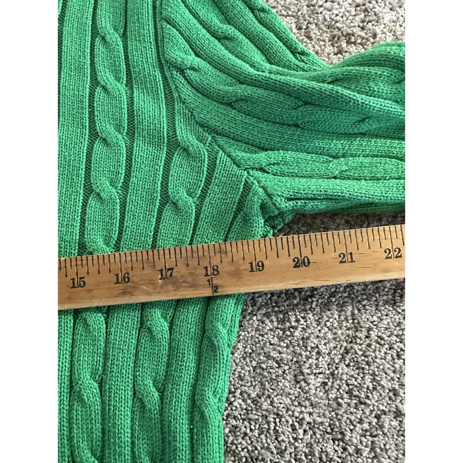 Polo Ralph Lauren Ralph Lauren woman’s Green Cable-Knit Pullover Sweater L Size US L / EU 52-54 / 3 - 7 Thumbnail