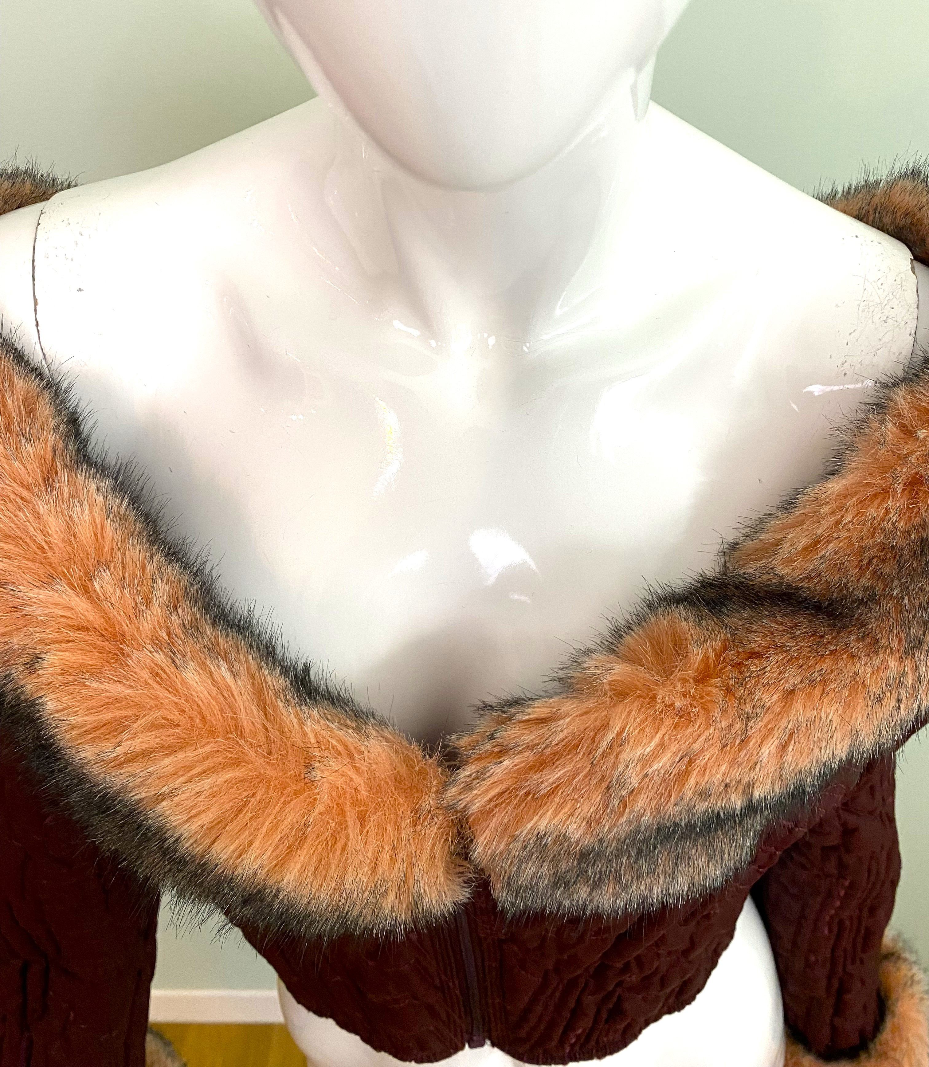 Jean Paul Gaultier Jean Paul Gaultier F/W 1995 Faux Fur Jacket Top Bustier Size M / US 6-8 / IT 42-44 - 10 Thumbnail