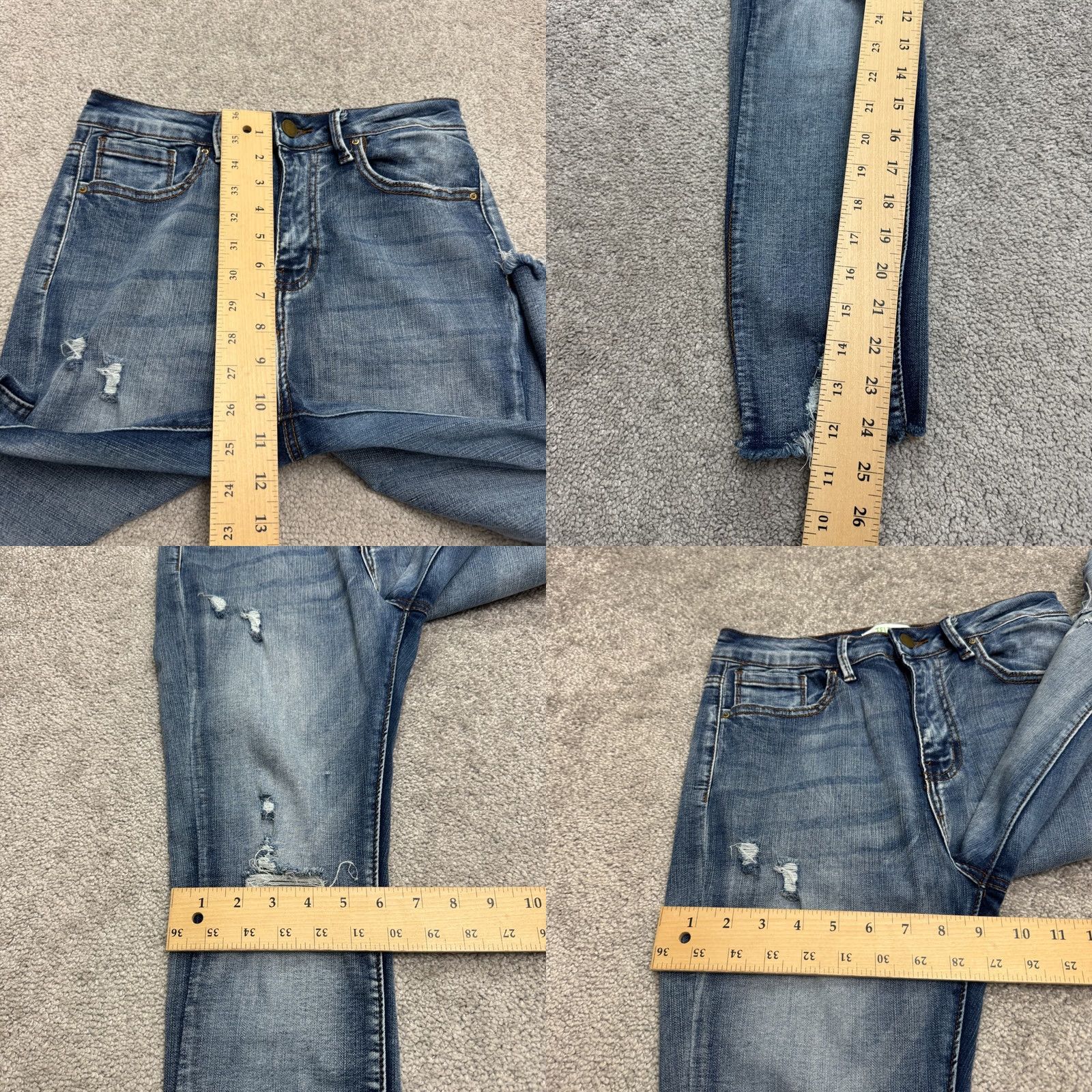 Vintage Telepatia Denim Jeans Women 27x24 High Rise Cropped Distressed Blue 5-Pocket City Streetwear Modern Casual Size 27" / US 4 / IT 40 - 9 Thumbnail