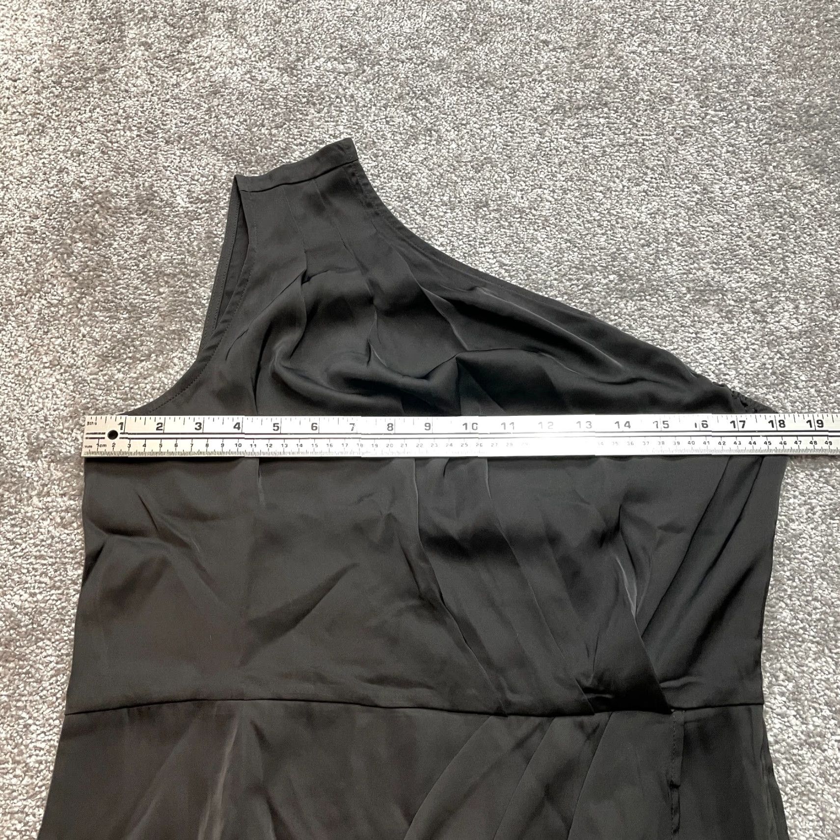 Vintage Pretty Garden Dress Womens L Black One Shoulder Shift Midi Belted NWT New with Tags Size L / US 10 / IT 46 - 7 Thumbnail