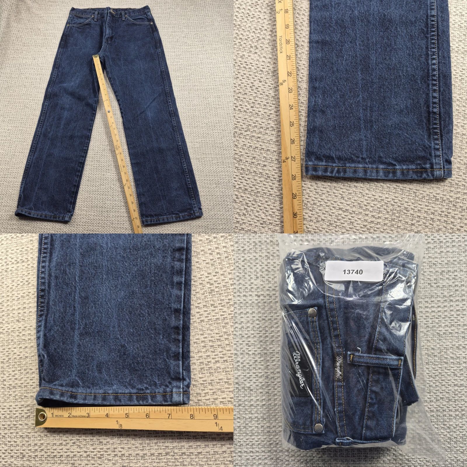 Wrangler Wrangler Jeans Mens 34x30 Blue Regular Fit Straight Leg Denim Black Label Logo 5-Pocket Wrangler 13MSEDD Mens Jeans Blue Regular Fit 34x30 Size US 34 / EU 50 - 8 Thumbnail