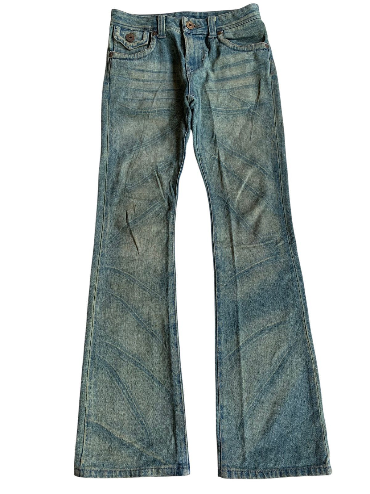 Kapital FLARE💥JAPANESE PUNK STYLE UNKNOWN RUSTY DISTRESSED DENIM🎌☠️ Size US 30 / EU 46 - 3 Thumbnail