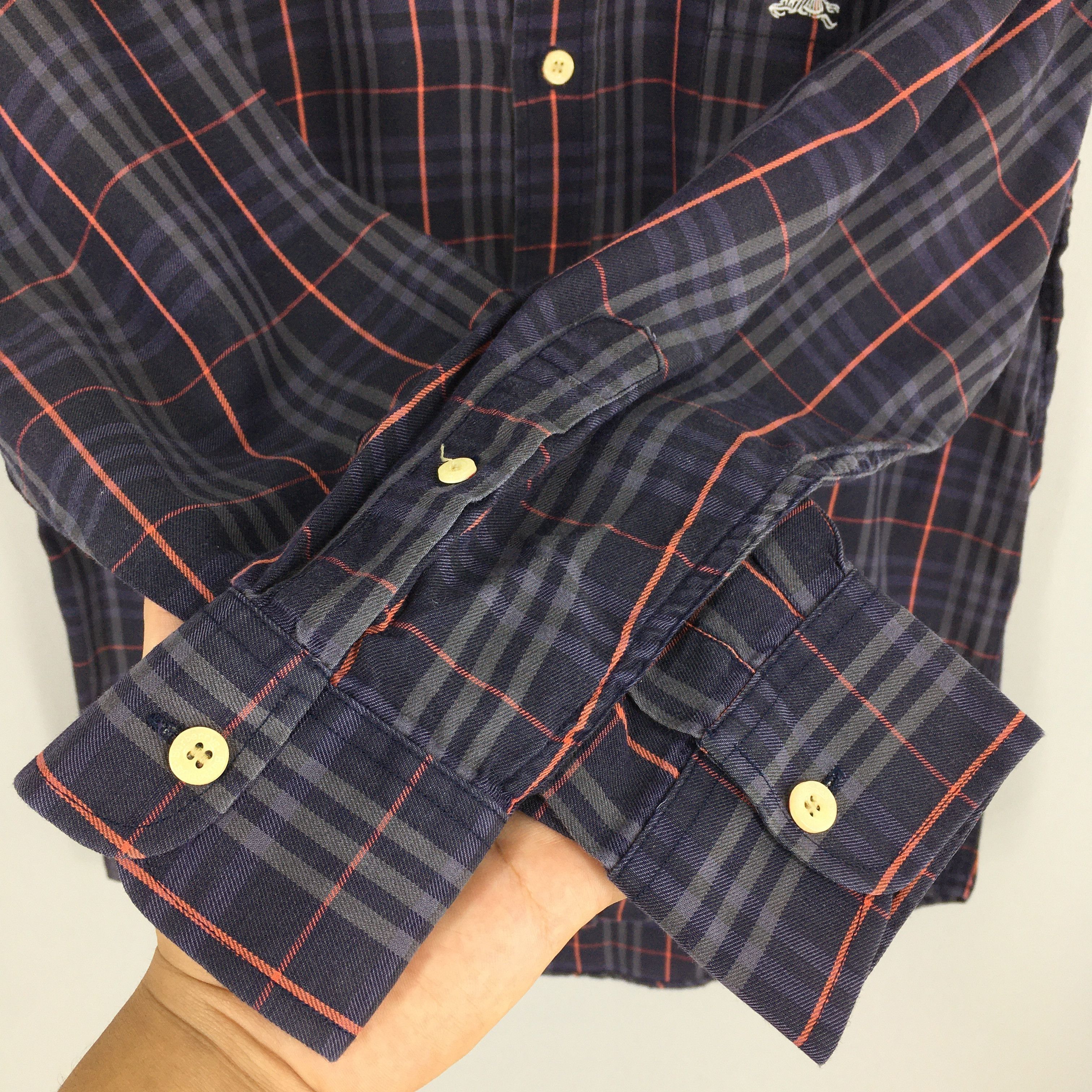Burberry × Vintage Vintage 90s Burberrys Nova Check Blue Tartan Shirt Small Size US S / EU 44-46 / 1 - 5 Thumbnail