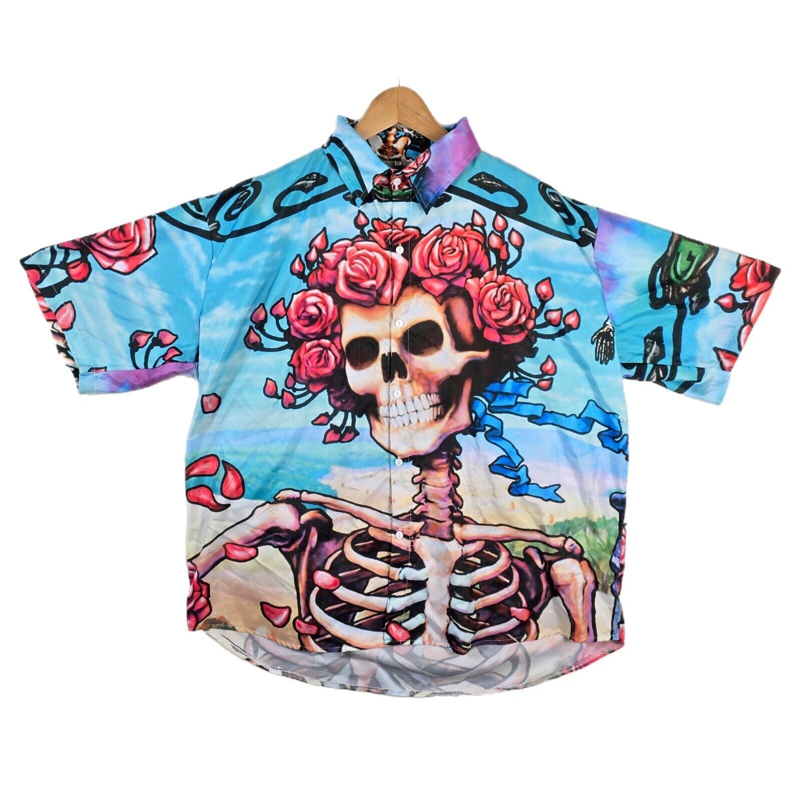 Grateful Dead Grateful Dead Hawaiian Button Up Shirt Size XXL AOP Skeleton Size US XXL / EU 58 / 5 - 1 Thumbnail