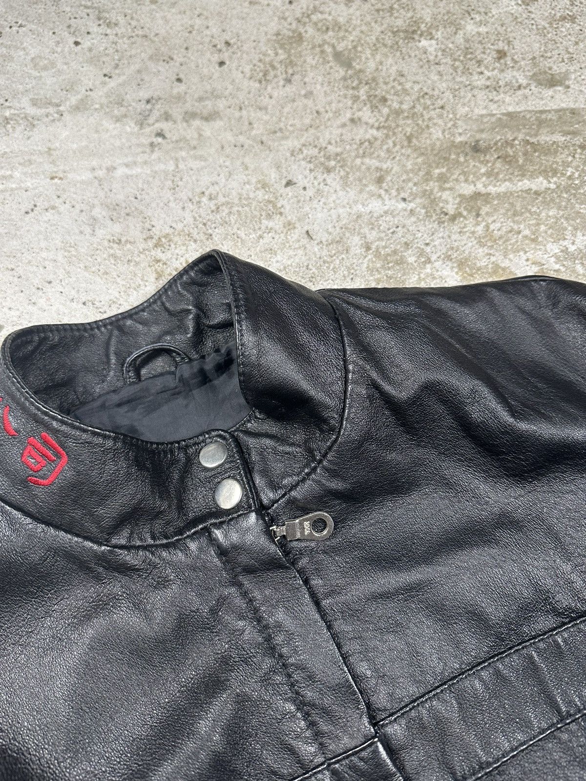 Vintage y2k Black Genuine Leather Jacket Japanese