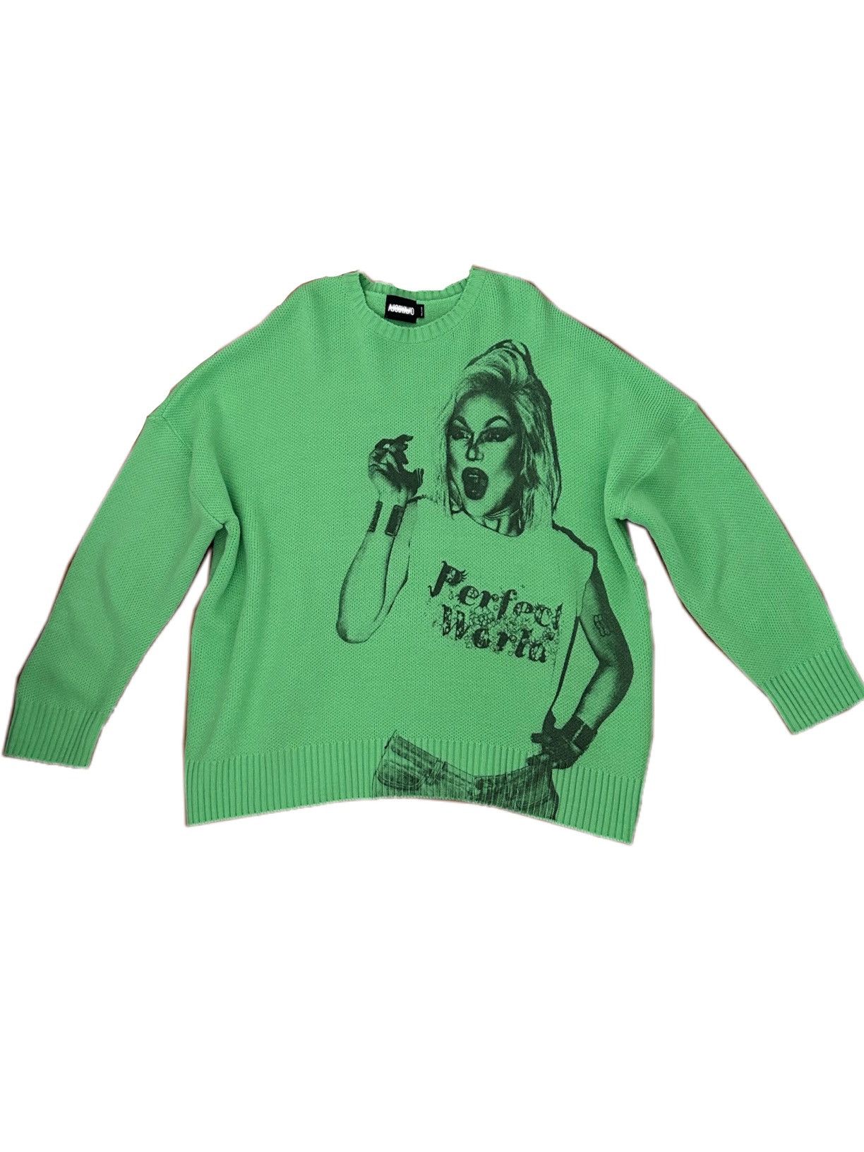 Designer × Vintage Oversized ajobyajo green printed sweater Size US M / EU 48-50 / 2 - 2 Thumbnail