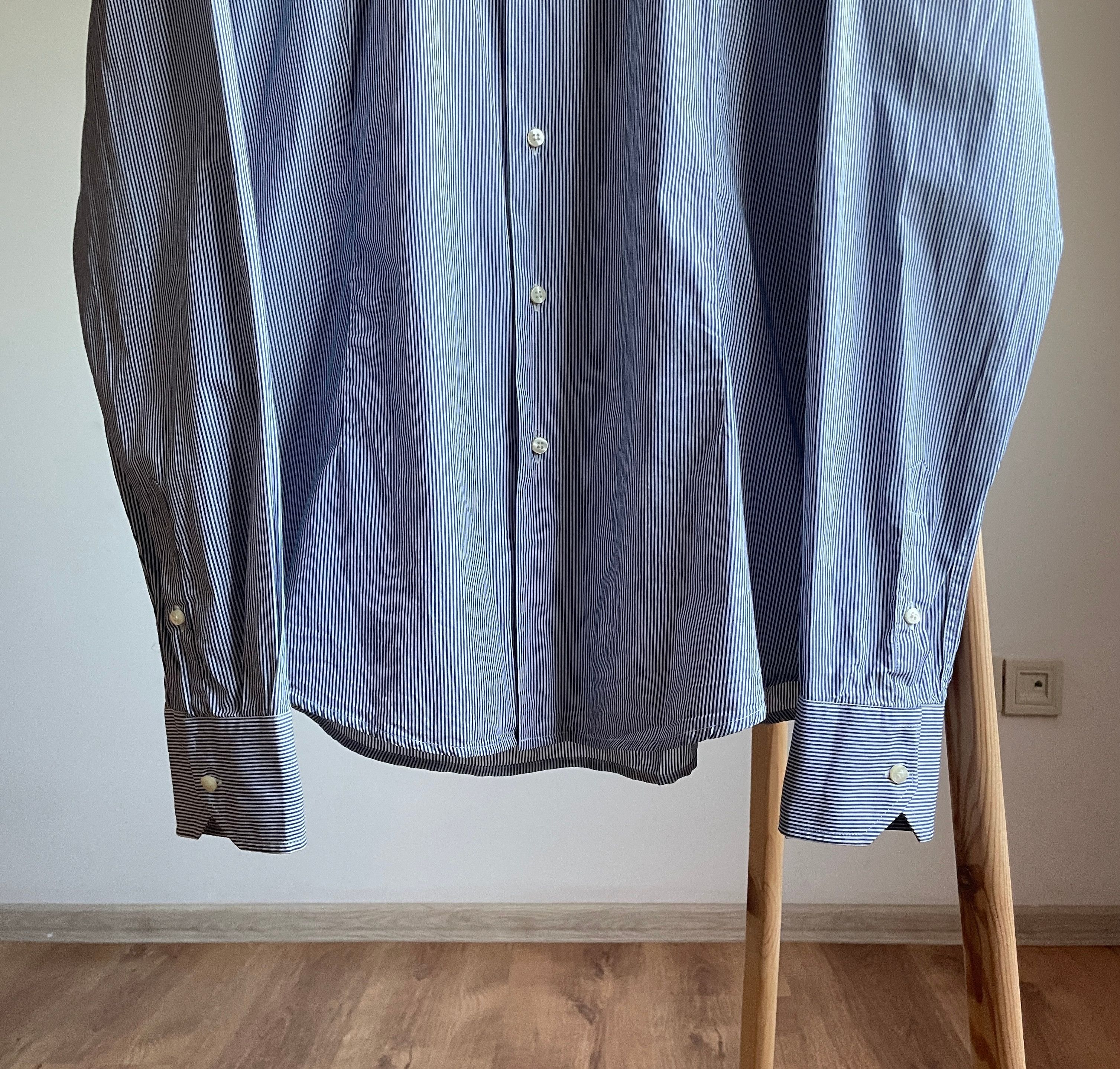Valentino Valentino Roma Slim Fit Striped Dress Shirt Size 45 Size 44R - 5 Thumbnail