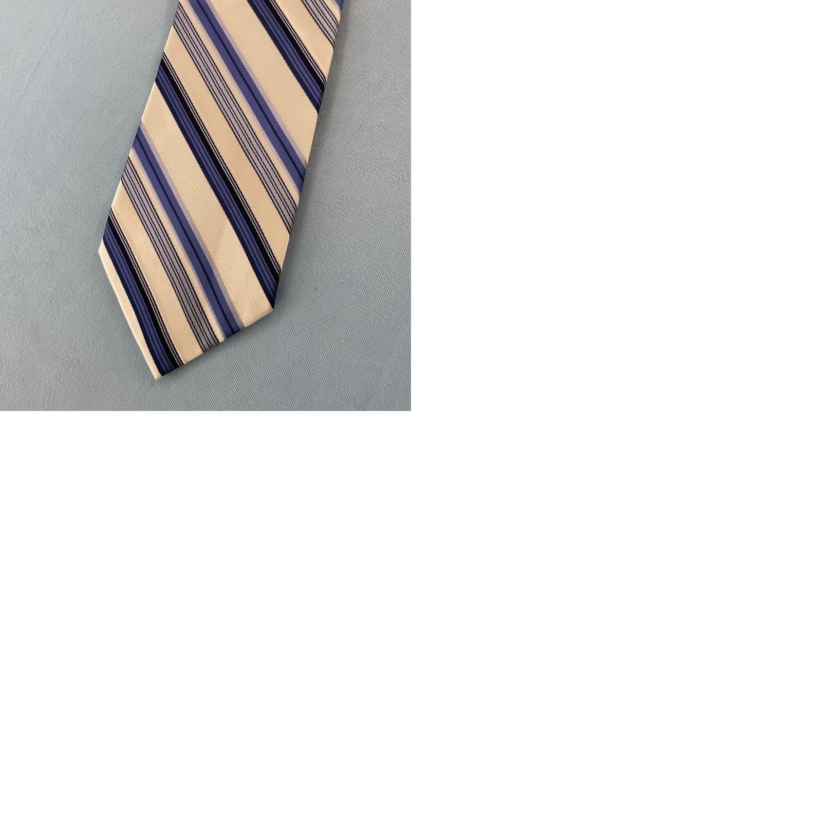 Vintage VINTAGE Bachrach All Silk Tie Repp Tie Striped Necktie Blue White Exec Power Tie 4x61 Cap­sule Wide Necktie Mens Silk Tie Size ONE SIZE - 11 Thumbnail