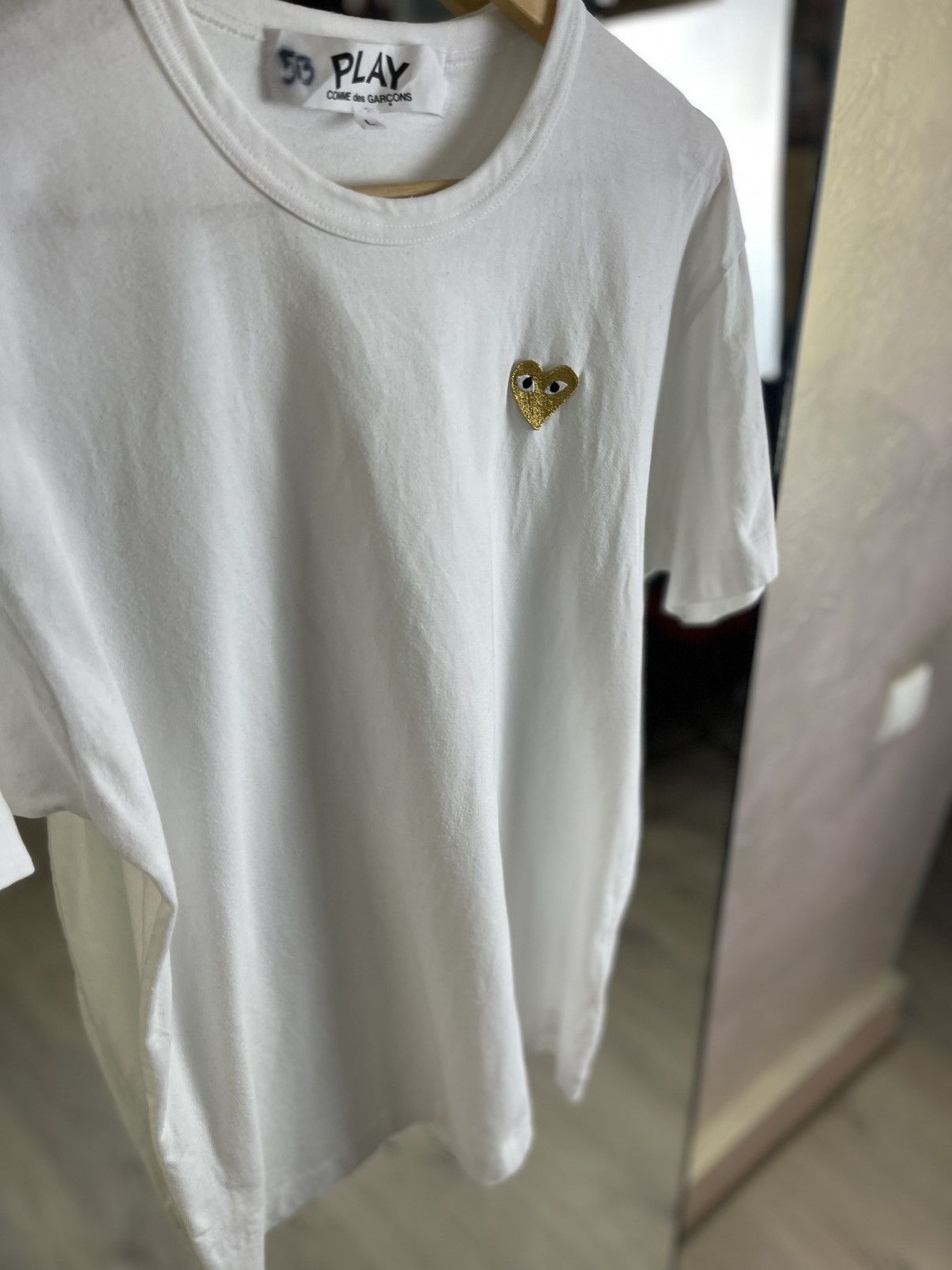 Comme des Garcons CDG PLAY Gold Heart Tee: Premium Japanese Craft Aesthetic Size US L / EU 52-54 / 3 - 4 Thumbnail
