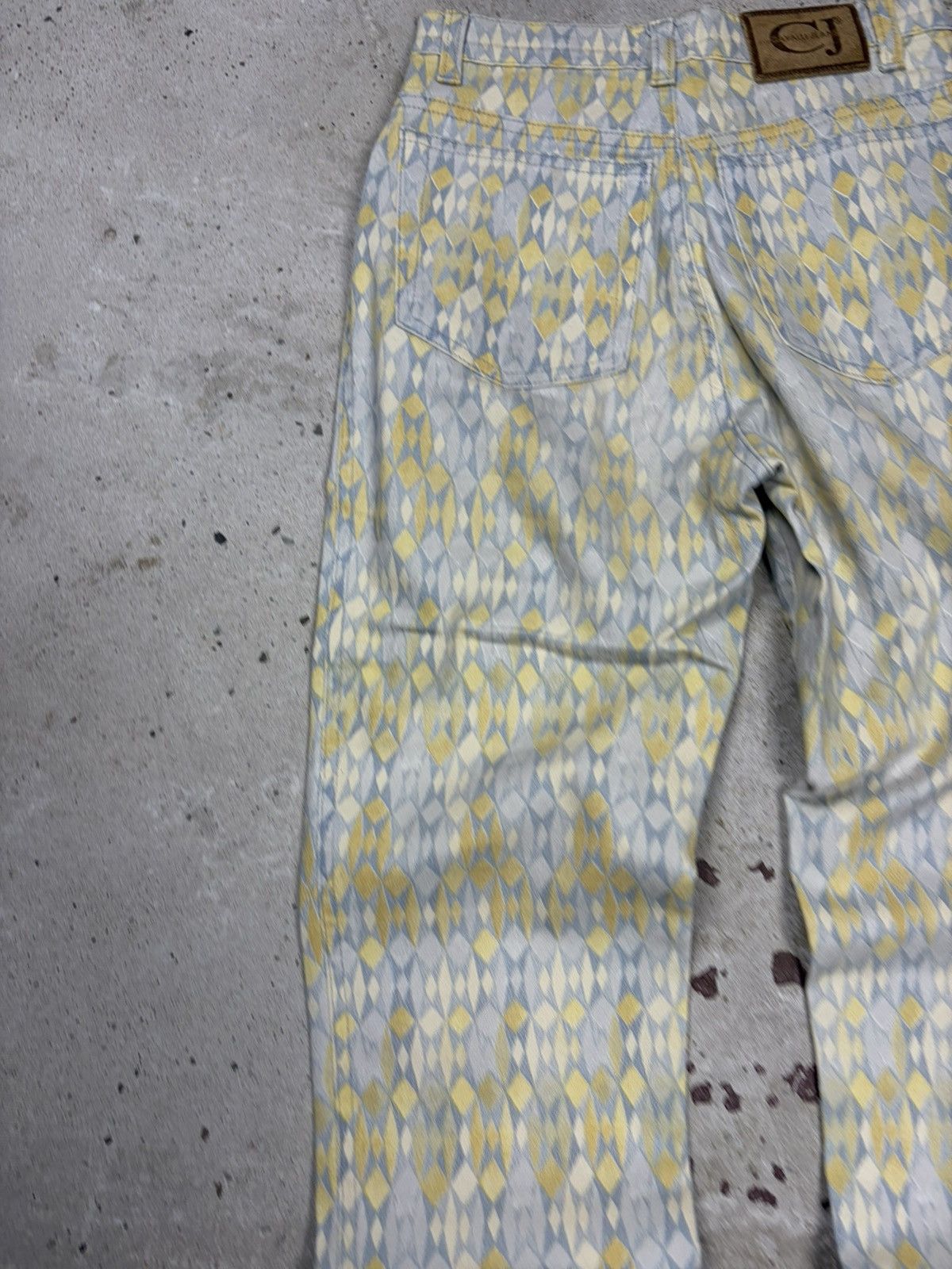 Roberto Cavalli Vintage 1990s Roberto Cavalli Jeans Geometric Abstract Size 24" / US 00 / IT 34 - 14 Thumbnail
