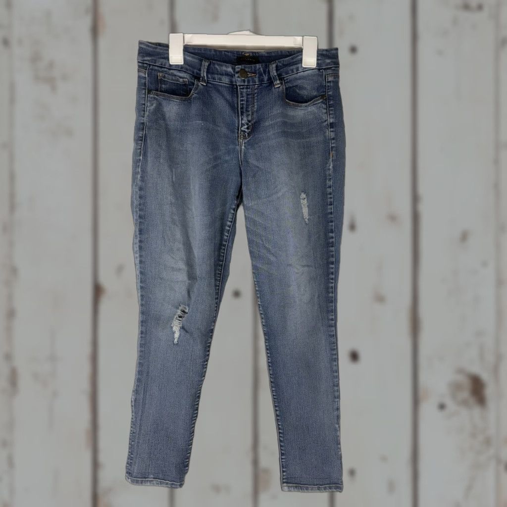 Vintage Metaphor Wash Jeans Distressed Ankle Womens Size 10 City Preppy Metaphor Ankle Jeans 10 Blue Cotton Denim Spandex Polyester Rayon Cotton Leather? Size 32" / US 10 / IT 46 - 1 Thumbnail