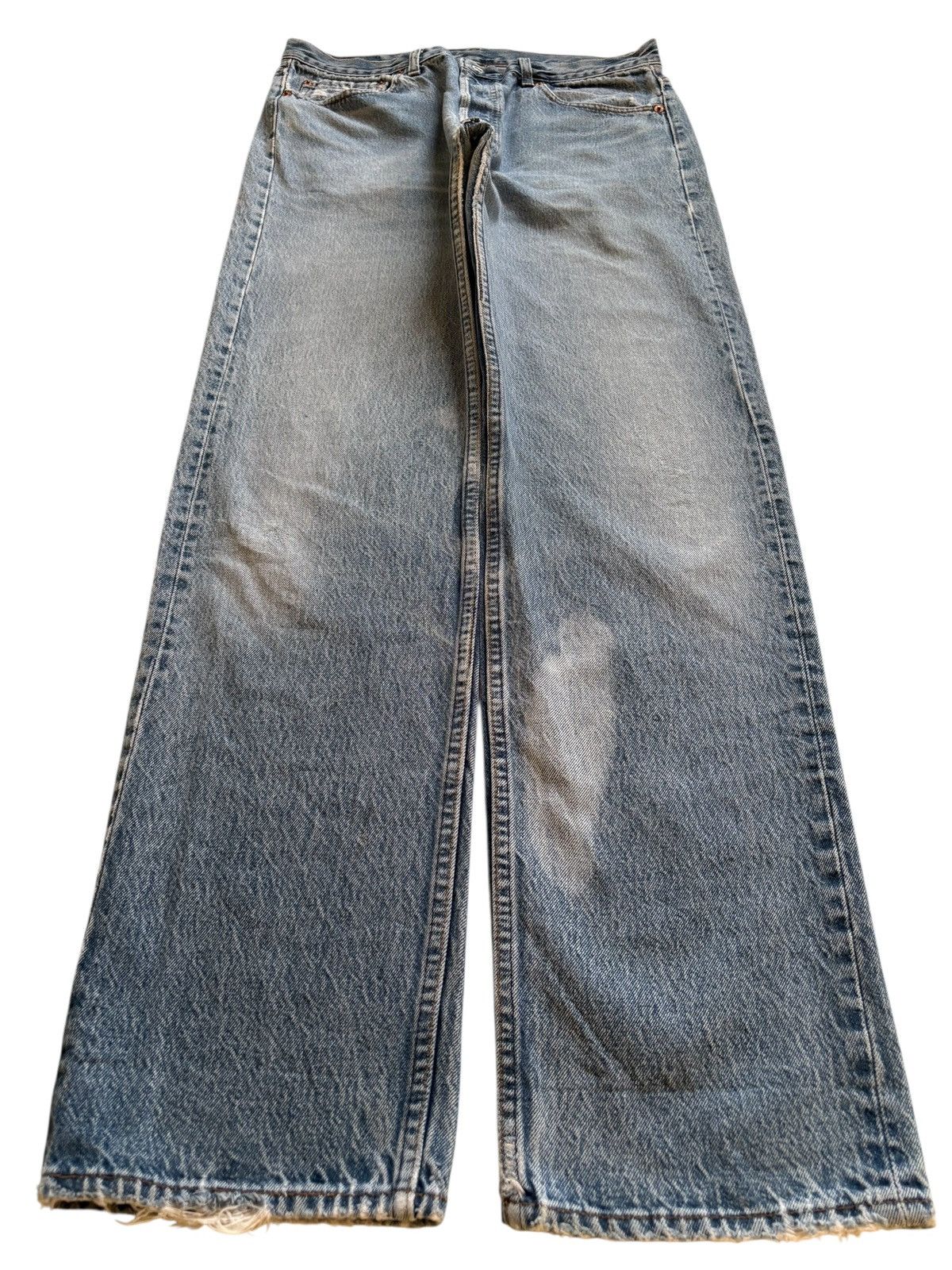 LVC × Levi's × Levi's Vintage Clothing Vintage 90s Levis Blue Wash Distressed Ripped Loose Jeans Size US 33 - 1 Thumbnail