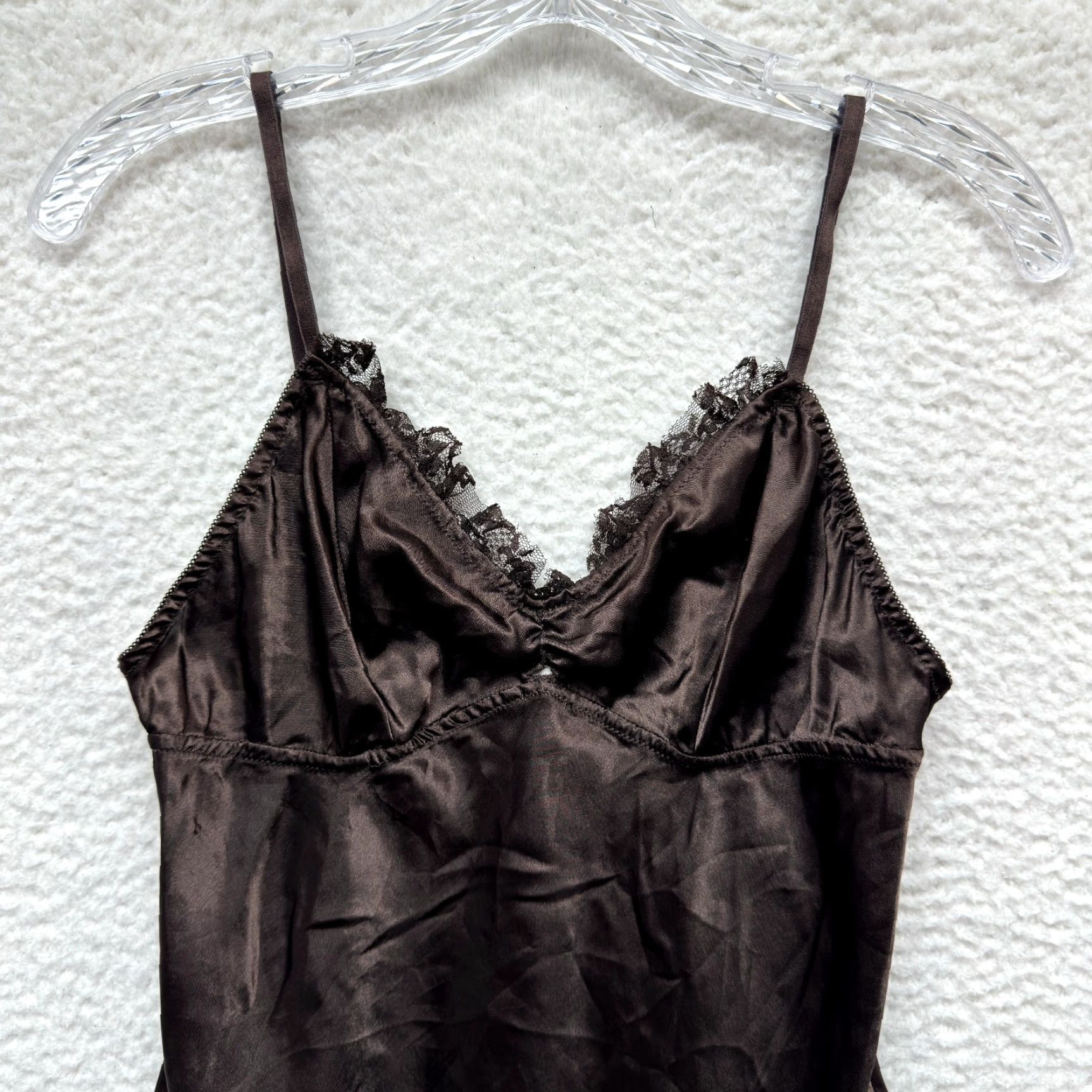 Vintage La Senza Y2K Vintage Slip Dress Satin Brown Victorian Edwardian Fairy Whimsigoth M Size M / US 6-8 / IT 42-44 - 3 Thumbnail