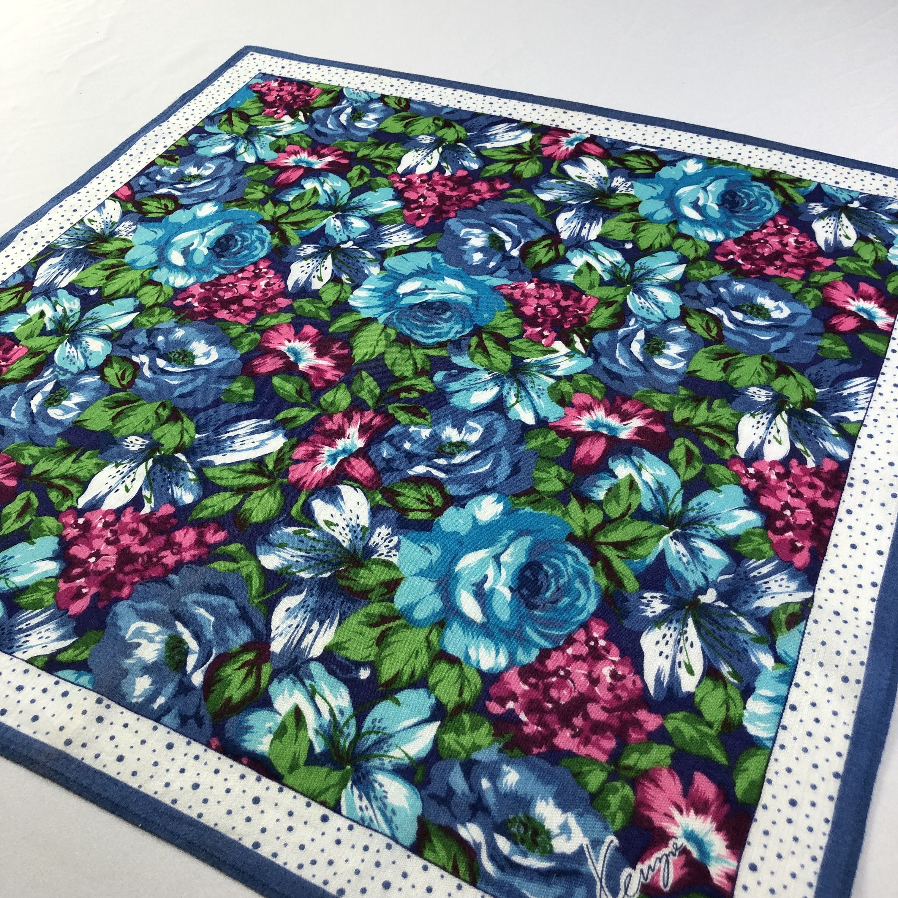 Kenzo × Vintage Kenzo Floral Handkerchief Neckerchief Bandana H1844 Size ONE SIZE - 3 Thumbnail