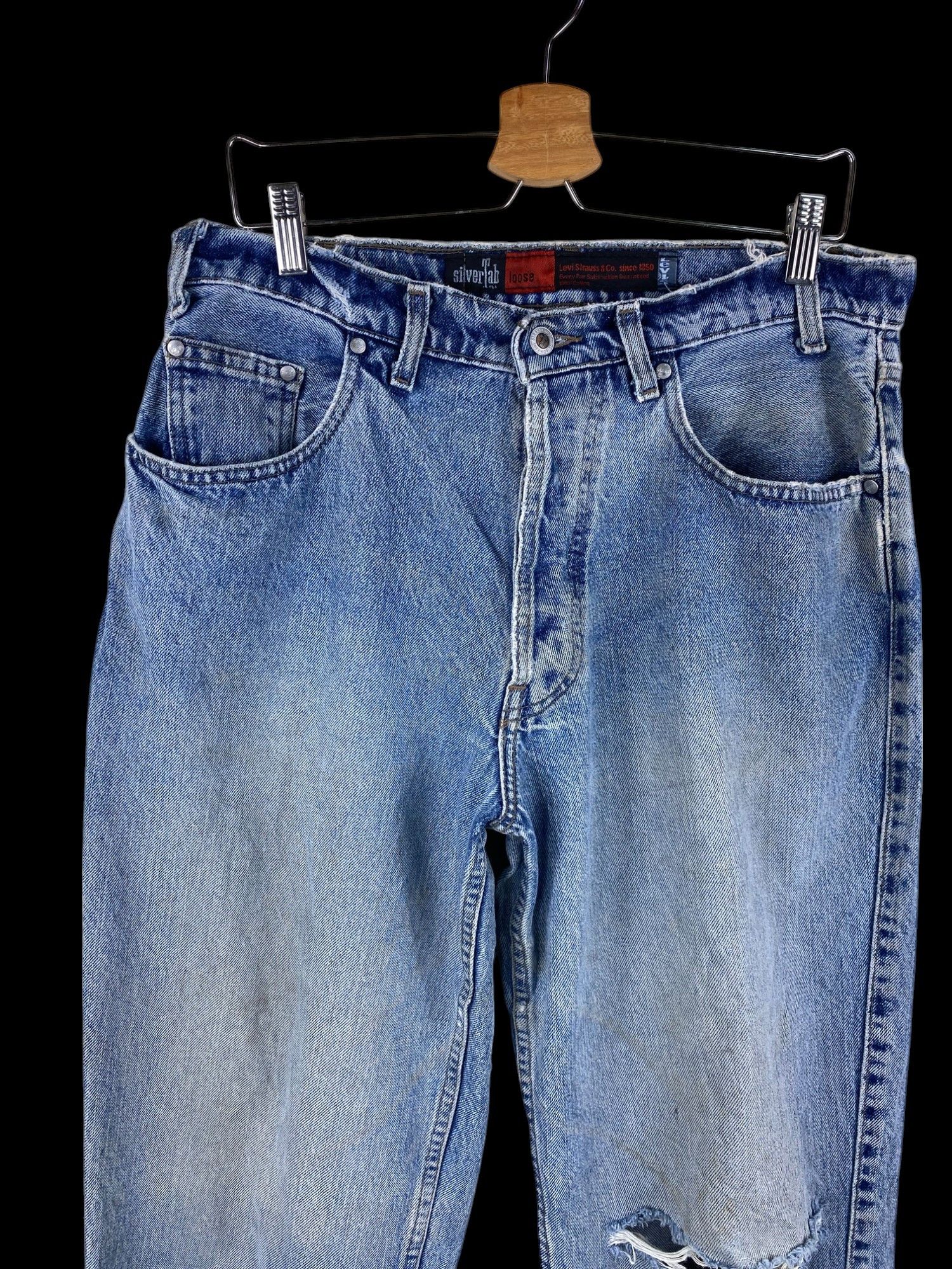 Levi's Vintage Clothing Vintage 90S Levis Baggy Loose Silvertab Distressed Dirty Size US 33 - 3 Thumbnail