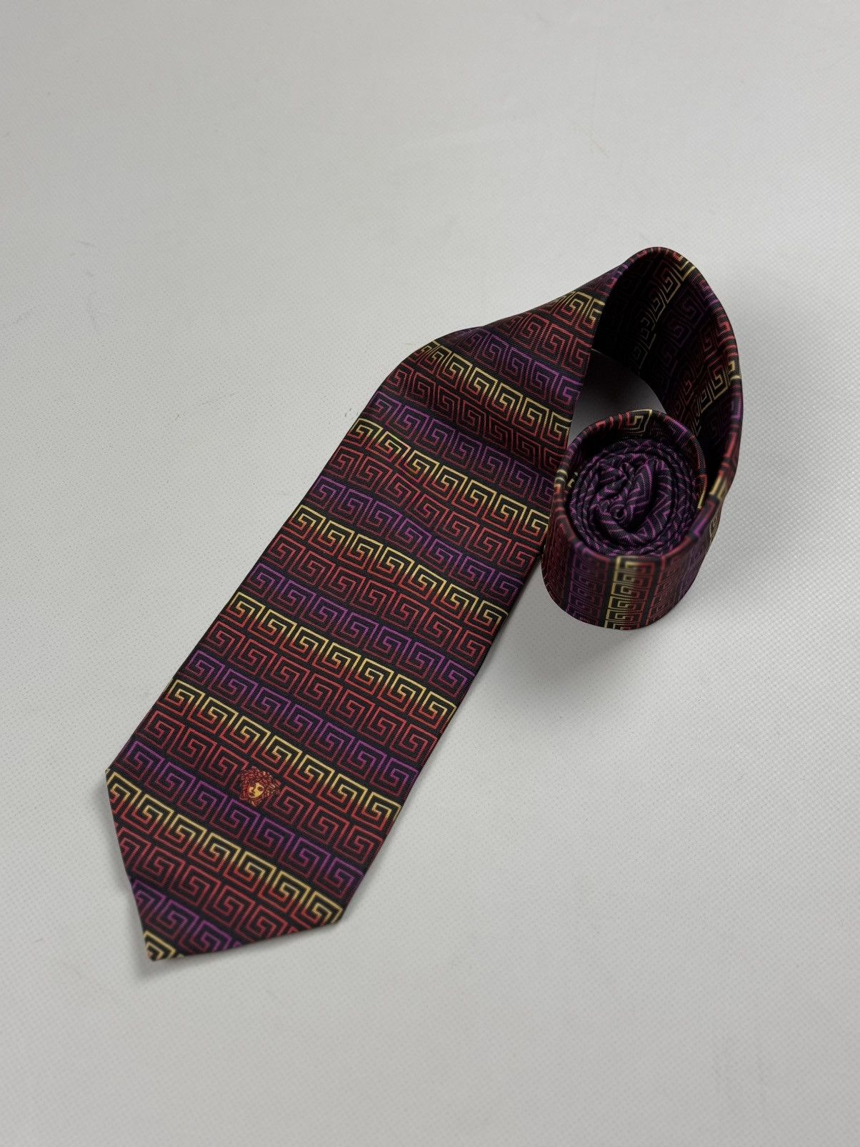 Versace × Vintage Gianni Versace Vintage Geometric Pattern Silk Tie Size ONE SIZE - 1 Thumbnail