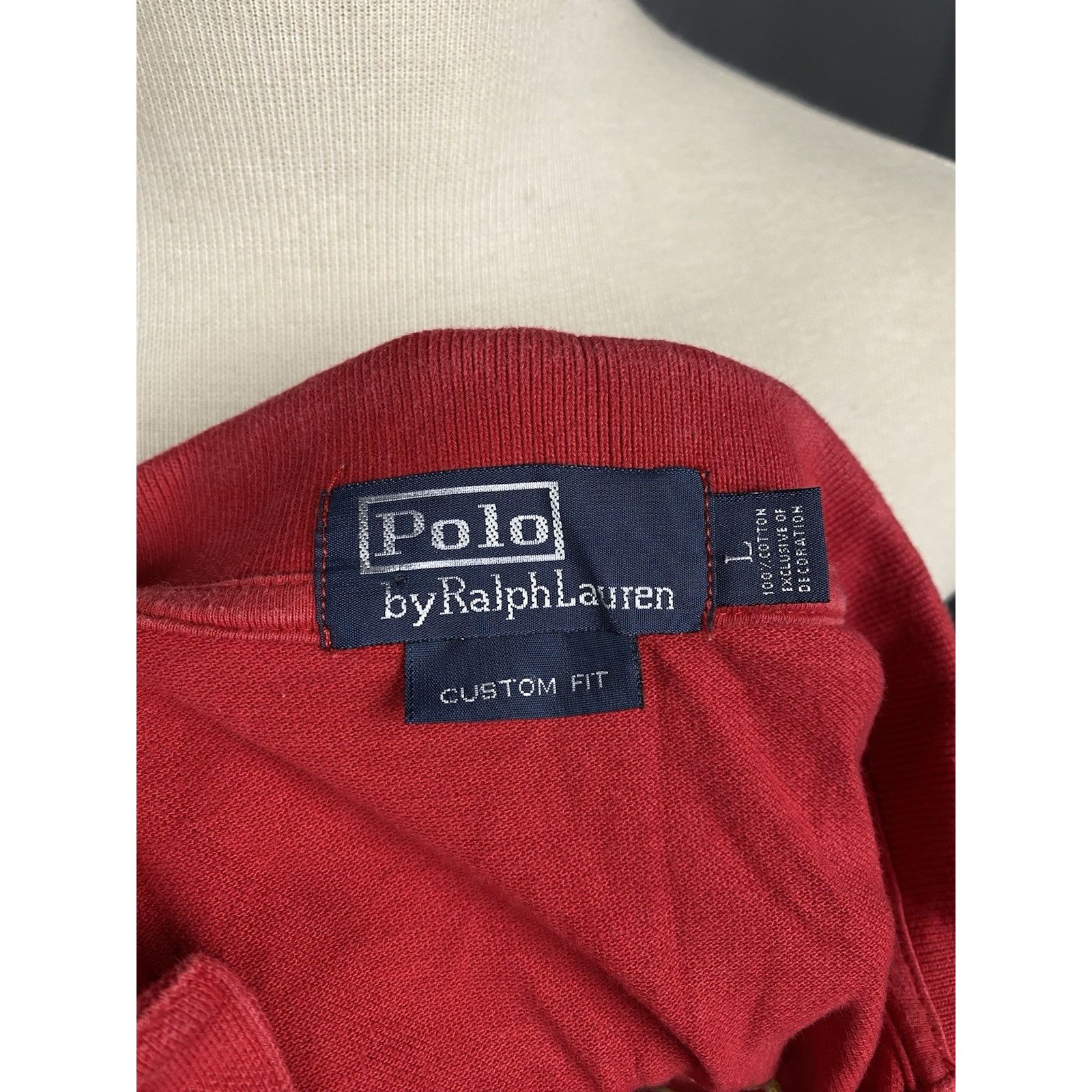 Polo Ralph Lauren Polo by Ralph Lauren Big Logo Vintage Men's Red Collared Pol Size US L / EU 52-54 / 3 - 11 Thumbnail