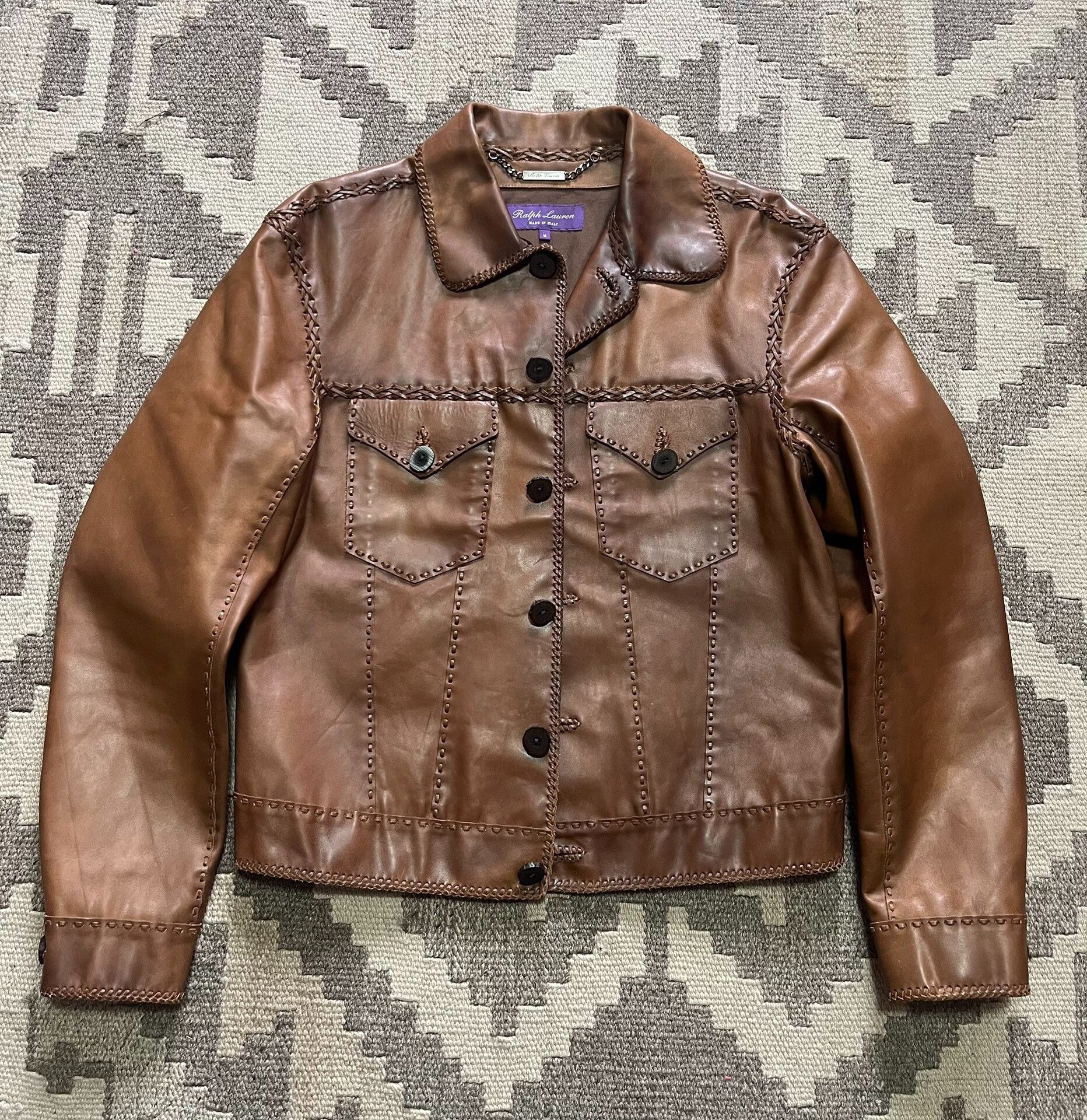 Ralph Lauren Purple Label Ralph Lauren Purple Label Western Leather Jacket Size US M / EU 48-50 / 2 - 1 Thumbnail