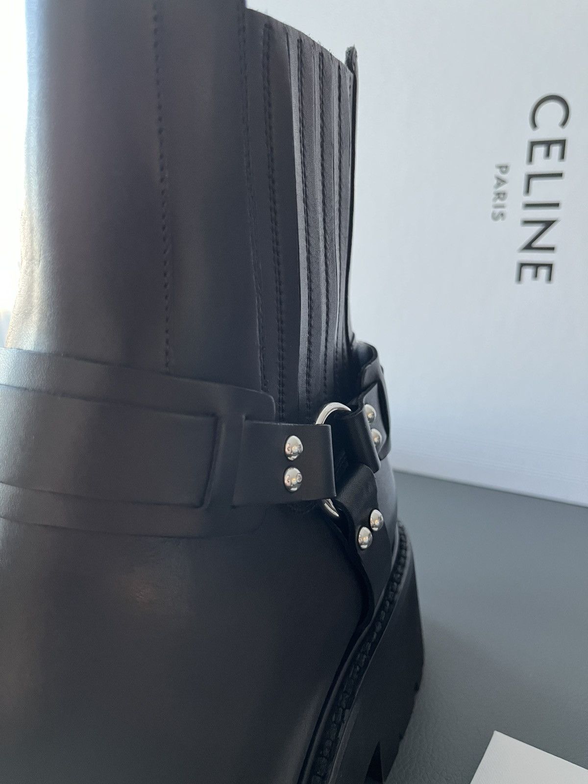 Celine × Hedi Slimane Super Runway Celine Hedi Slimane Biker Chelsea Boots New Size US 11 / EU 44 - 18 Thumbnail
