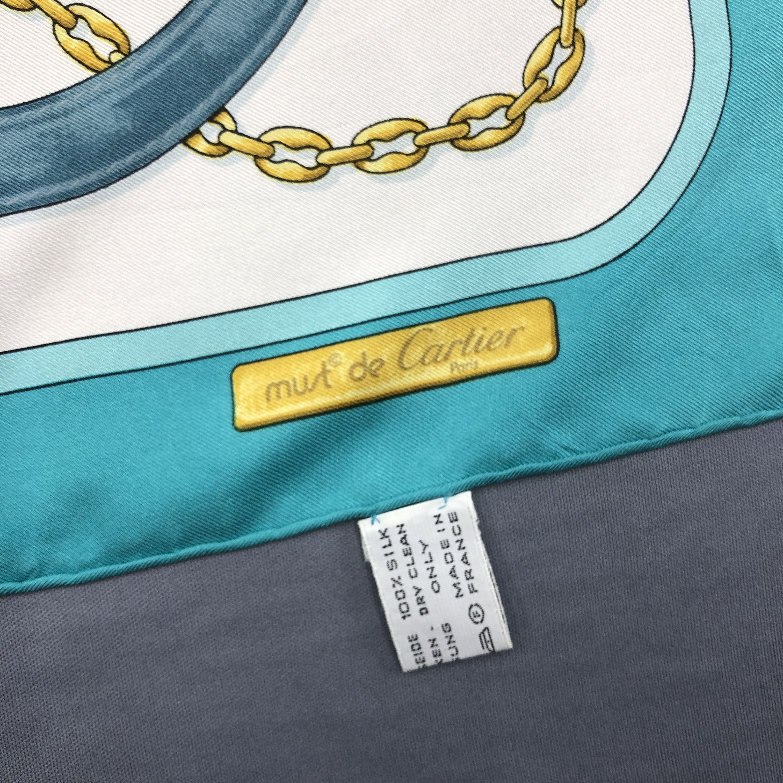 Cartier × Vintage Vintage Cartier SILK Scarf Twill Stole Wraps Scarves Size ONE SIZE - 17 Thumbnail