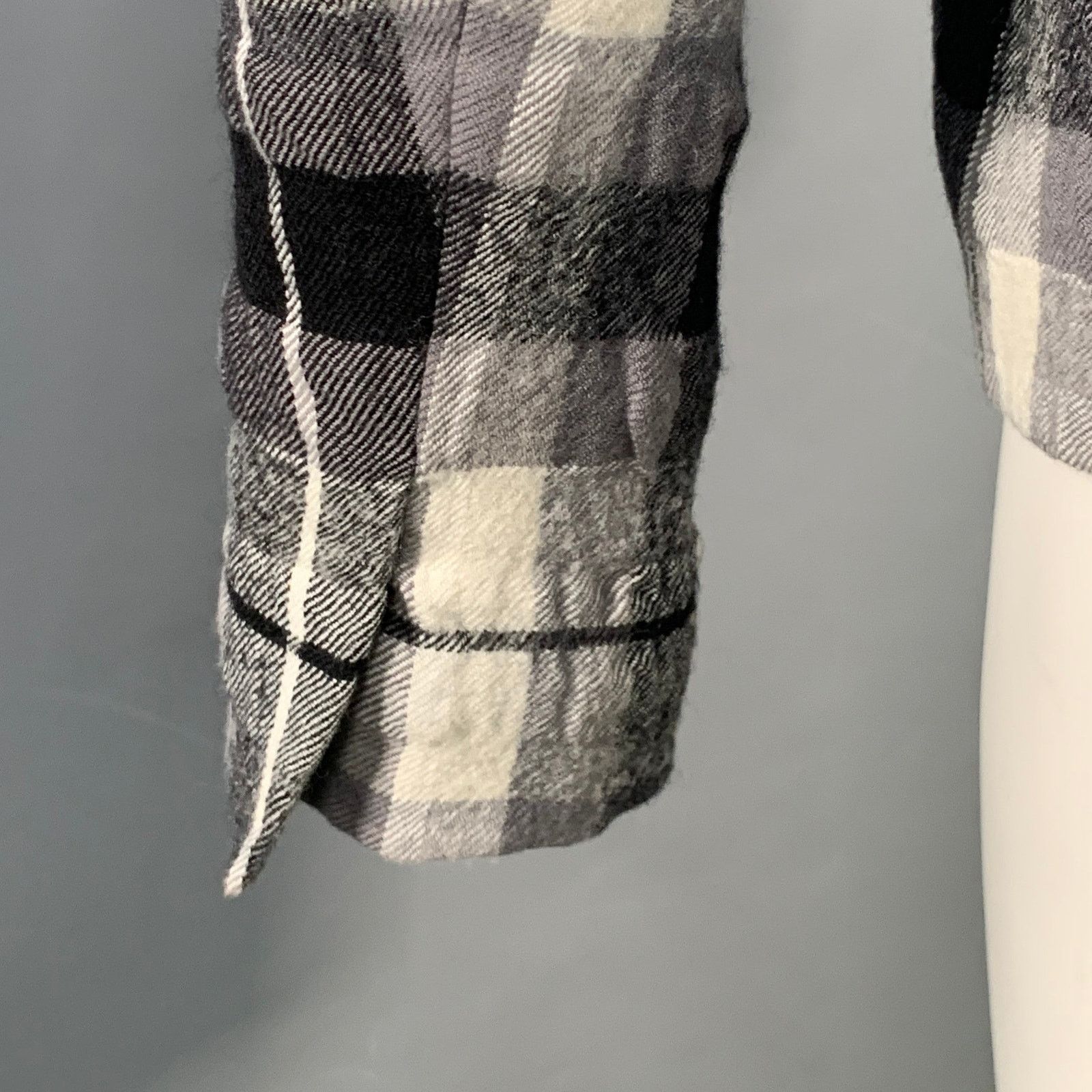 Haider Ackermann HAIDER ACKERMANN Grey Black White Wool Cotton Sport Coat Size 34R - 5 Thumbnail
