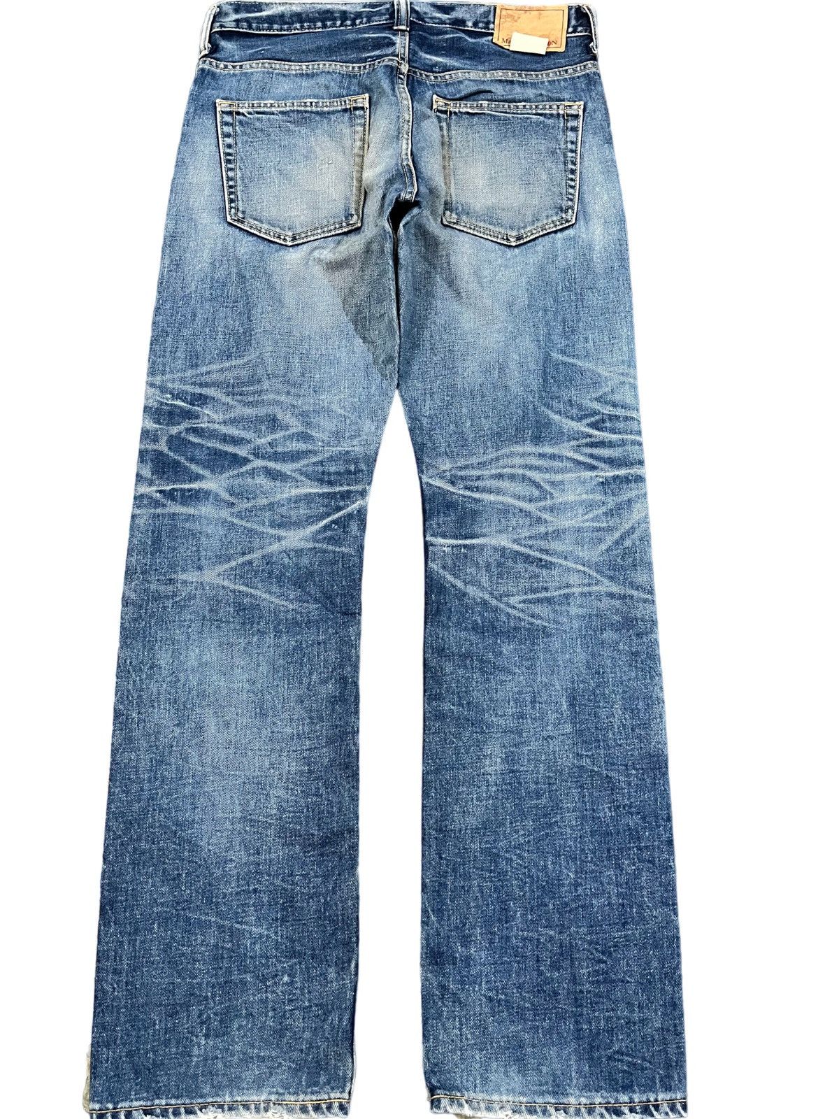 Japanese Brand × Kaihara Denim × Yasuyuki Ishii Vintage Back Number Made in NIPPON Whiskers Distressed Denim Size US 32 / EU 48 - 4 Thumbnail