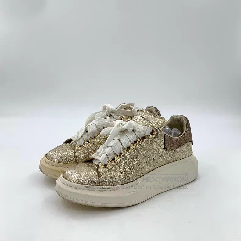 Alexander McQueen Alexander Mcqueen Golden lace-up thick-soled casual shoes Size US 5 / IT 35 - 1 Thumbnail