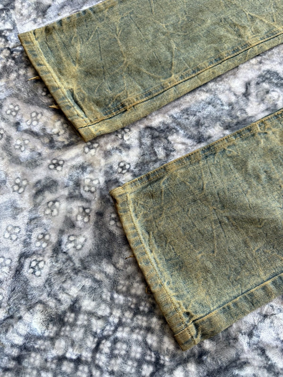 Le Grande Bleu (L.G.B.) 2000s Distressed Mud Wash Check plaid Patched Japanase Jeans Size US 29 - 6 Thumbnail