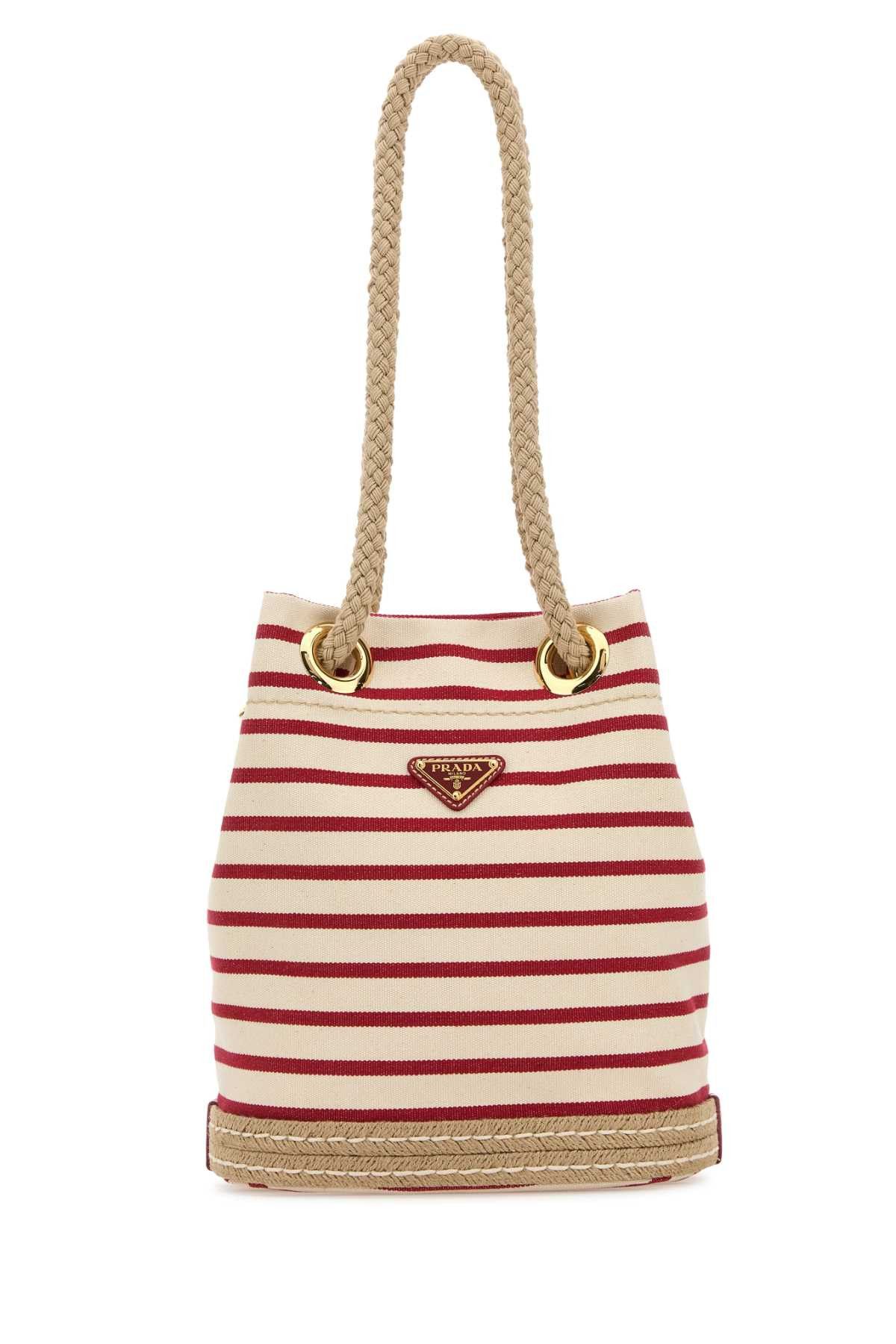 Prada Embroidered Canvas Bucket Bag Size ONE SIZE - 1 Thumbnail