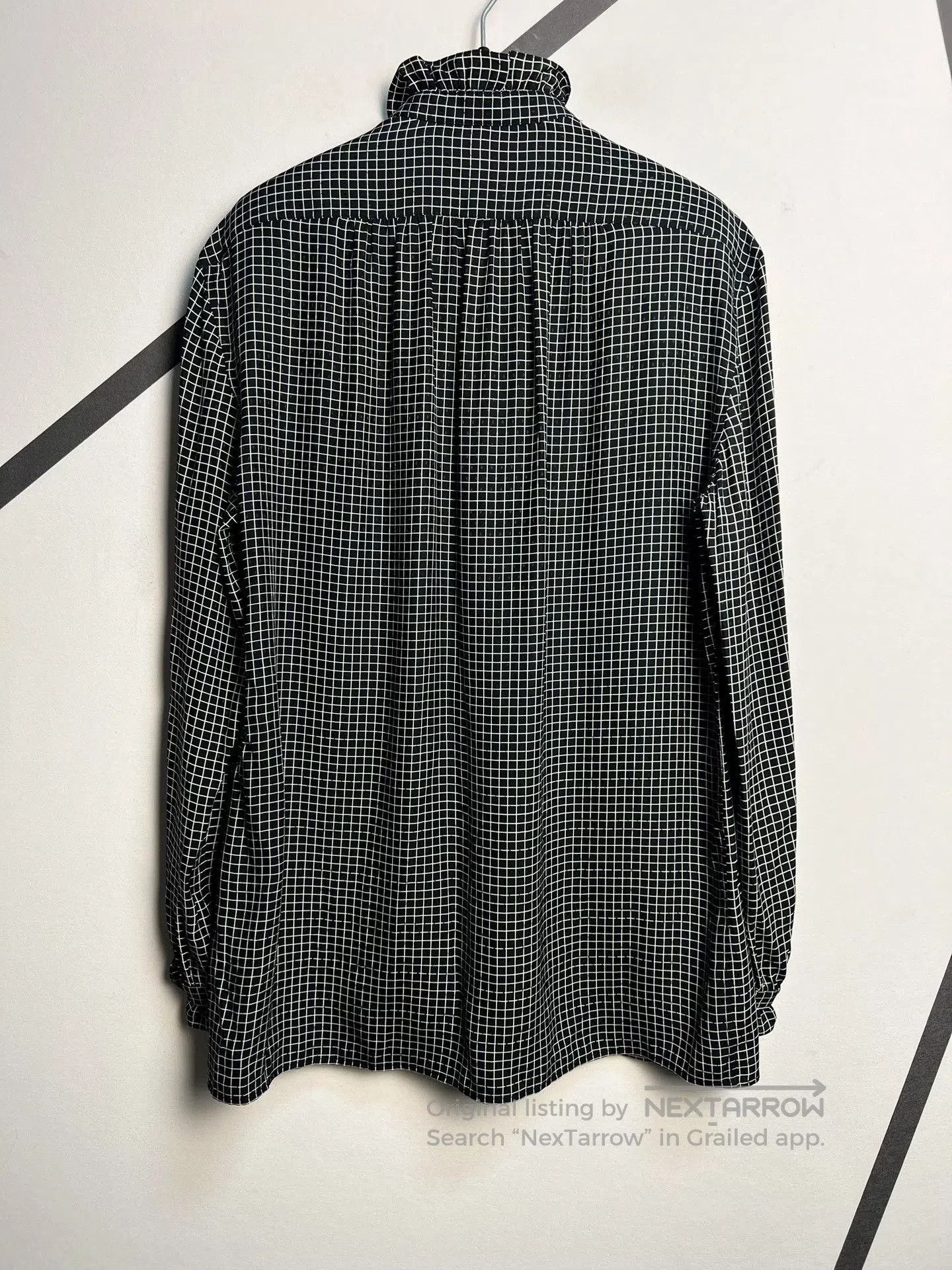 Saint Laurent Paris Saint Laurent SLP 2022 Runway Ruffled Grid Silk Shirt. Size S / US 4 / IT 40 - 2 Thumbnail
