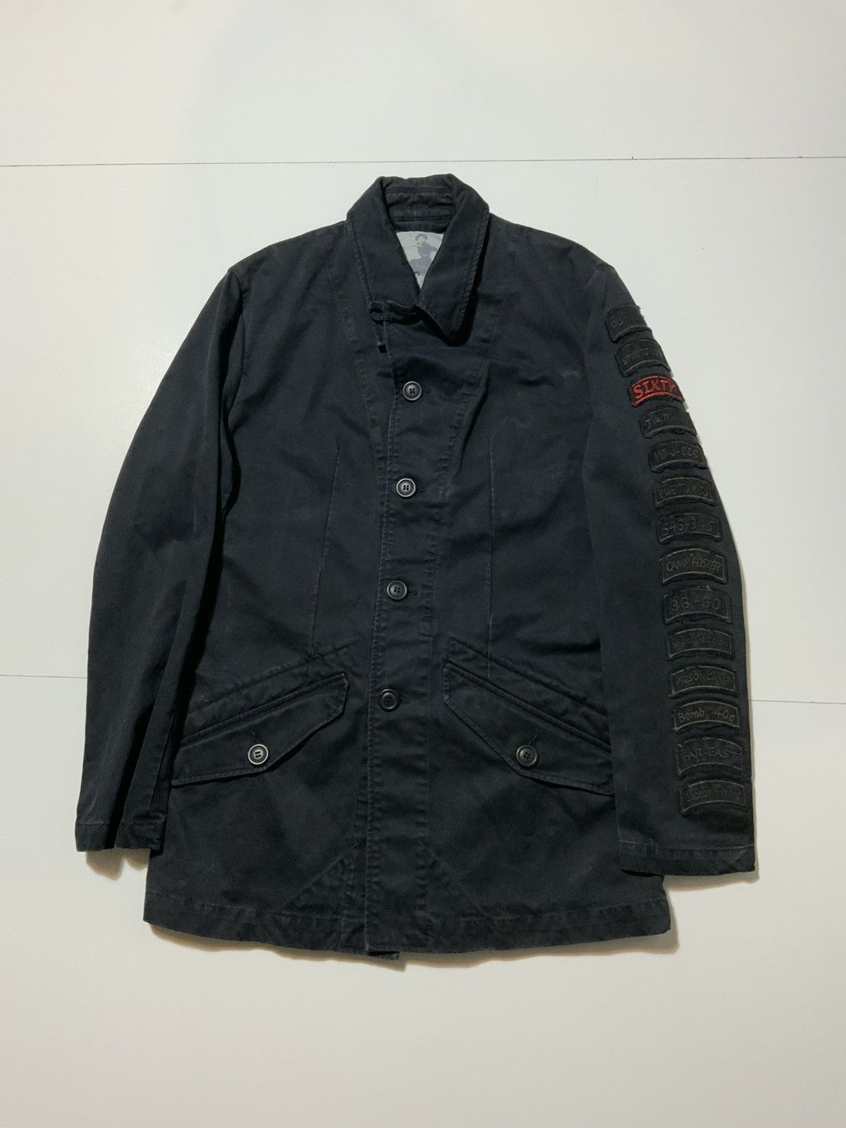 Designer × Sixty Sixty Italy Japan Military Flying Loop Collar Patch Jacket Size US S / EU 44-46 / 1 - 1 Thumbnail