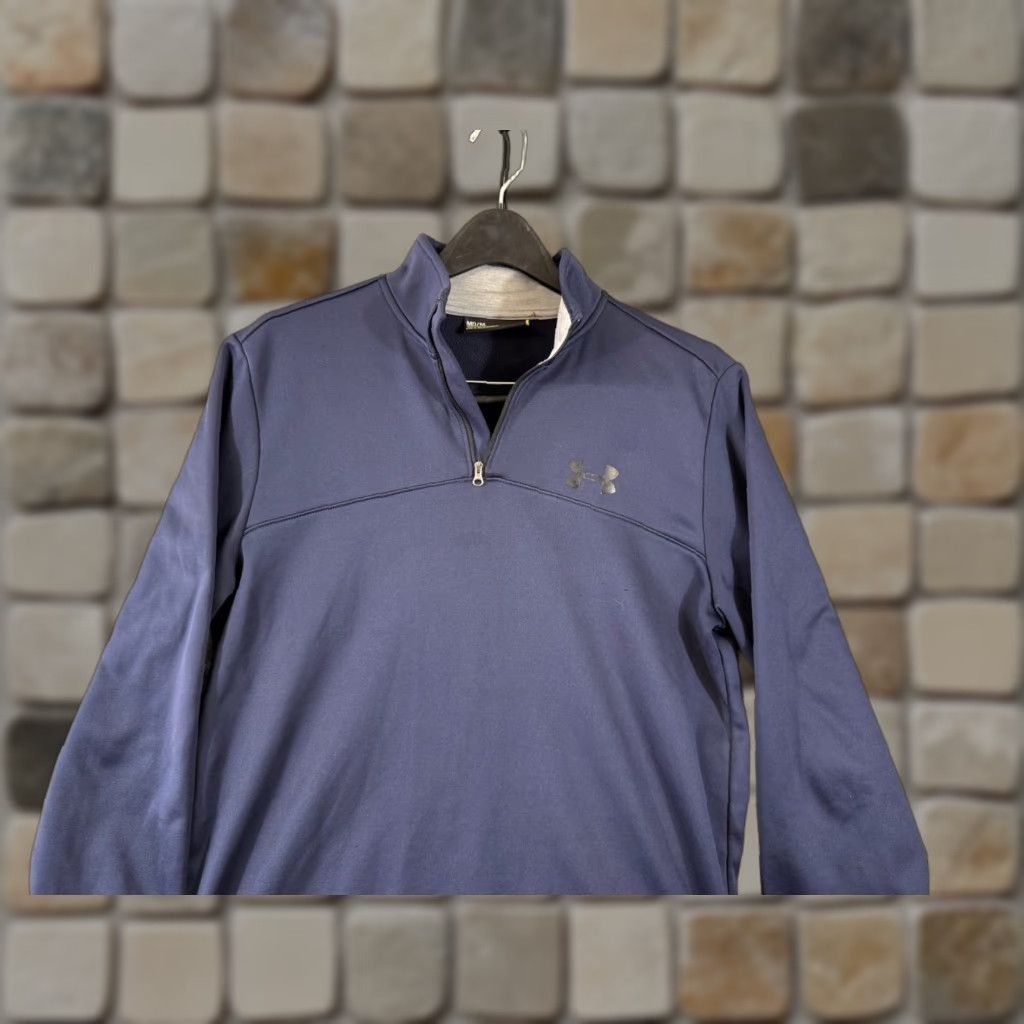 Under Armour Under Armour Jacket Mens M Blue 1/4 Zip Loose Pullover Outdoor Performance Logo Stand-Up Neck Jacket Size US M / EU 48-50 / 2 - 1 Thumbnail