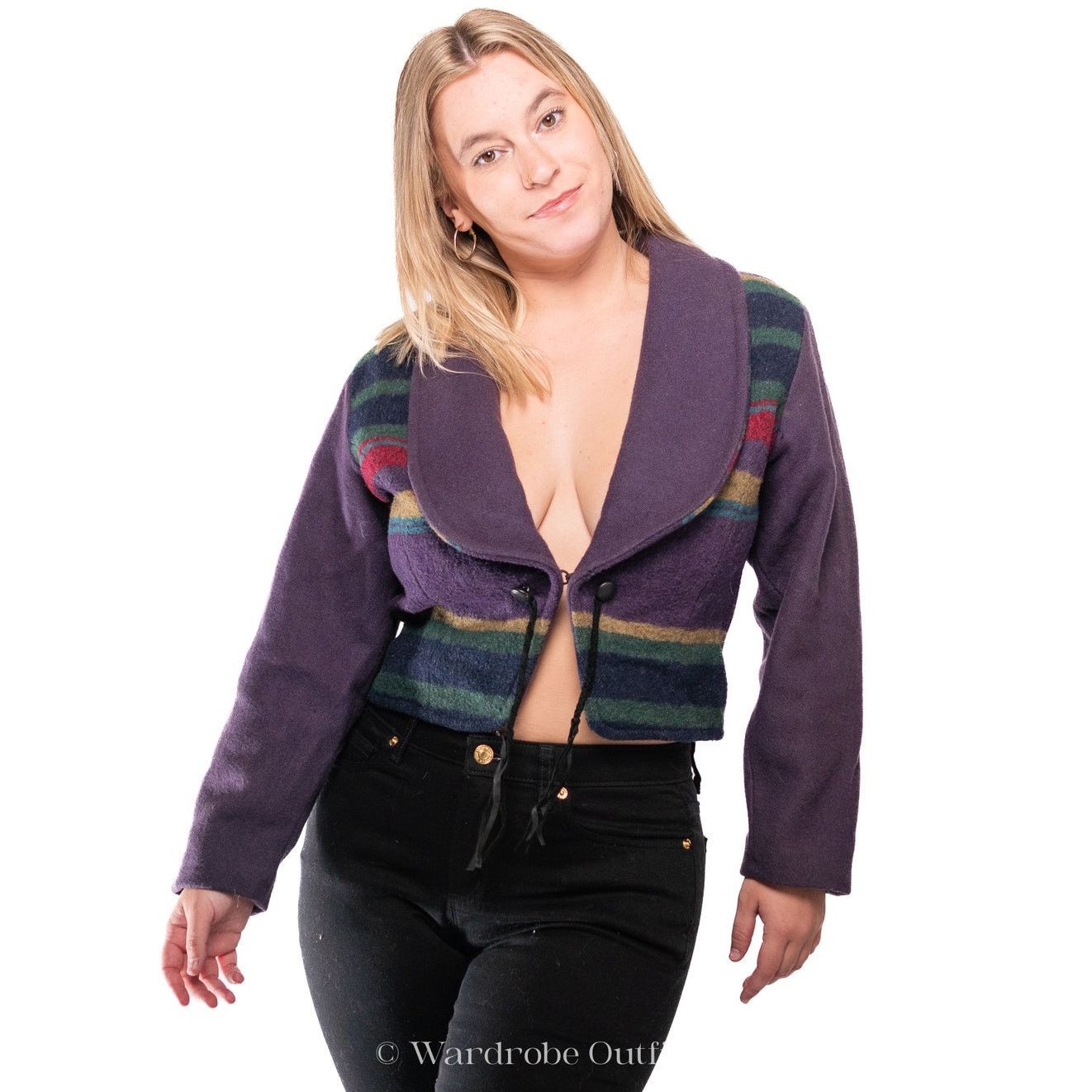 Vintage Vintage Wool 80's Western Striped Jacket - S Size S / US 4 / IT 40 - 1 Thumbnail