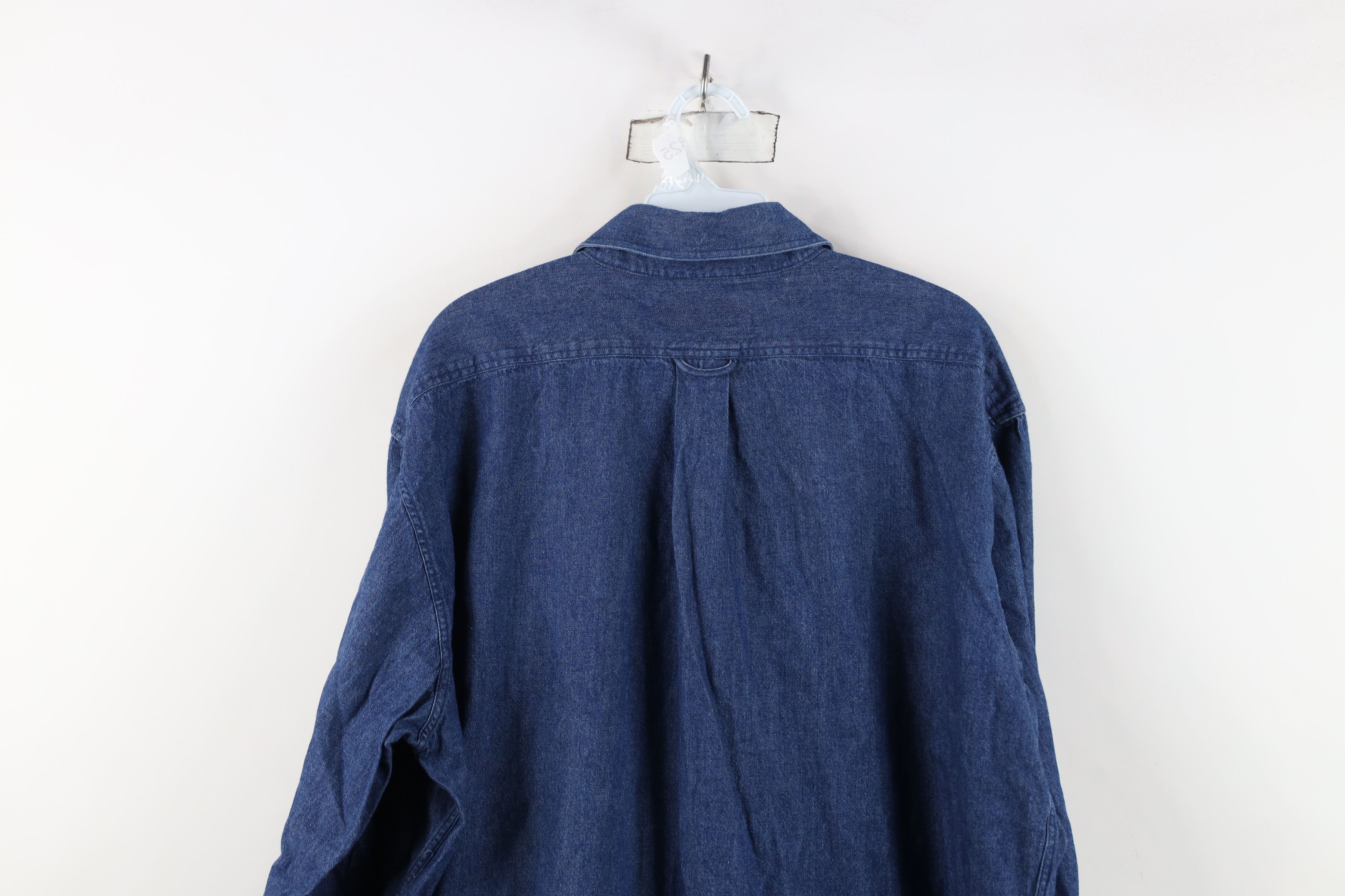 Vintage Vintage 90s Streetwear Collared Denim Jean Button Shirt Size US M / EU 48-50 / 2 - 11 Thumbnail