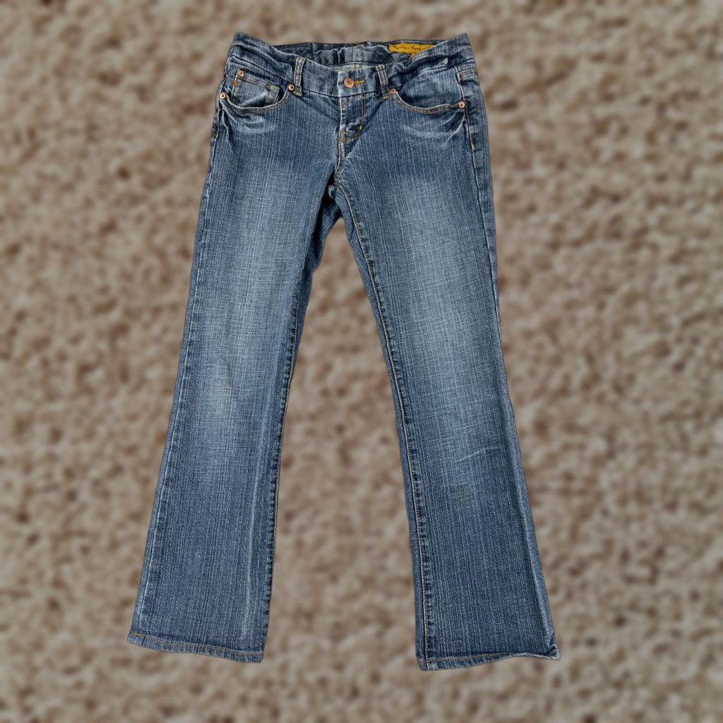 Vintage Seven7 Blue Denim Jeans Women 28 Boot Cut Low Rise Embroidered 5-Pocket 28in Inseam Stretch Pants Mens? Size 28" / US 6 / IT 42 - 1 Thumbnail