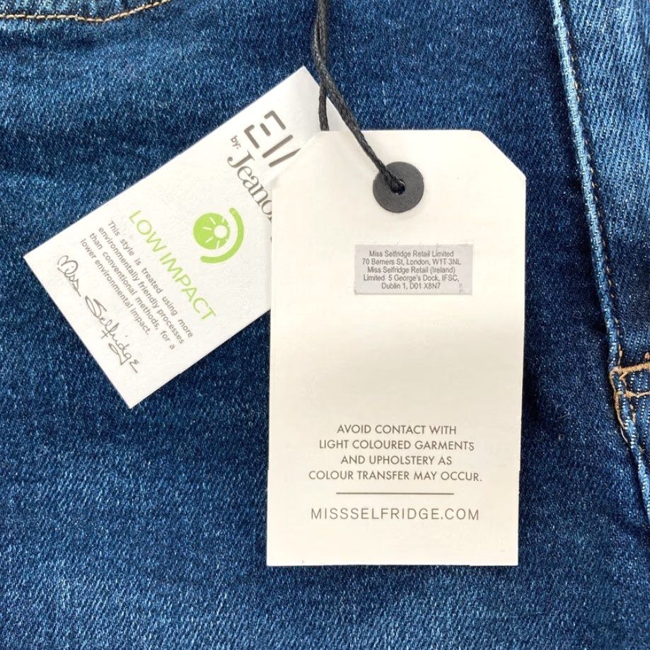 Vintage Mis Selfridge Lizzie Jean Women's 6 Skinny Ankle Dark Wash Blue Distressed Denim Size 26" / US 2 / IT 38 - 5 Thumbnail