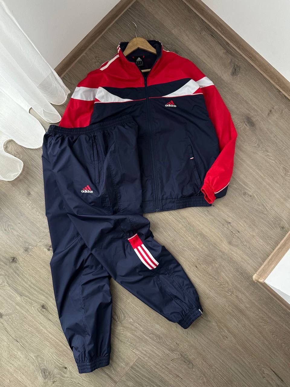 Adidas × Vintage Vintage Adidas Nylon Drill Sportswear Tracksuit Size 38R - 2 Thumbnail