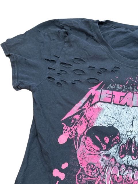 Vintage Absolutely Authentically Thrashed Metallica Skull T-Shirt Size L / US 10 / IT 46 - 6 Thumbnail