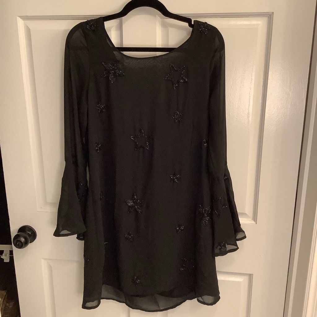 Chaser Brand Chaser Brand mini chiffon Black beaded dress M Size M / US 6-8 / IT 42-44 - 3 Thumbnail