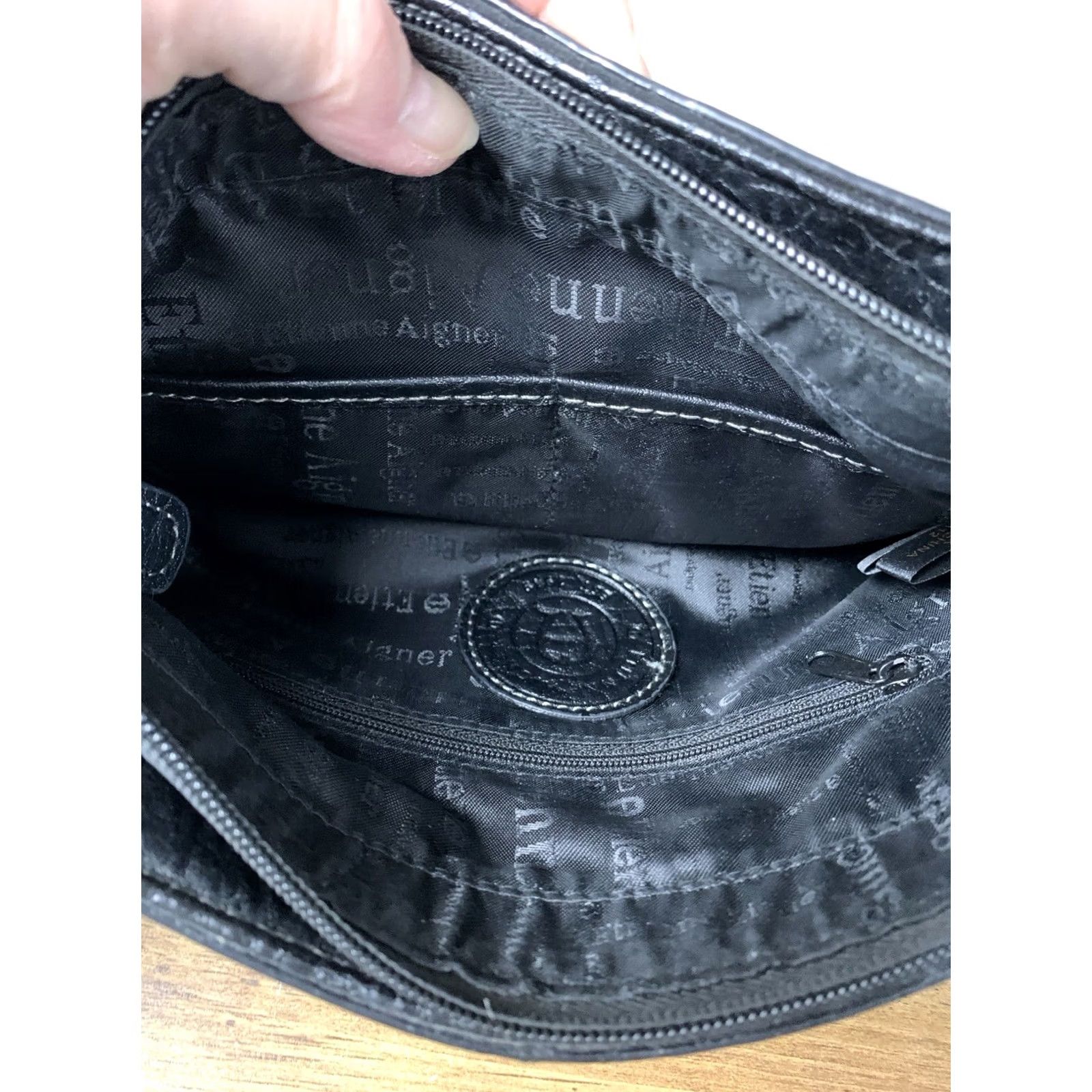 Etienne Aigner Etienne Aigner Shoulder Bag Leather Black Purse Handbag Buckle Snap Size ONE SIZE - 7 Thumbnail