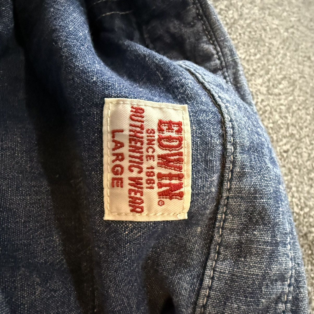 Edwin 🔥🇯🇵 Vintage 90s Japanese Denim Edwin G00185 Button Up Shirt Size US L / EU 52-54 / 3 - 10 Thumbnail