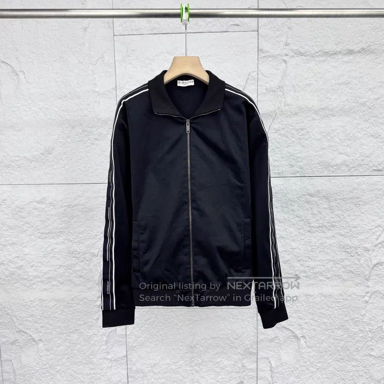 Givenchy Givenchy Black Side Stripe Letter Zip Up Jacket Size US L / EU 52-54 / 3 - 1 Thumbnail