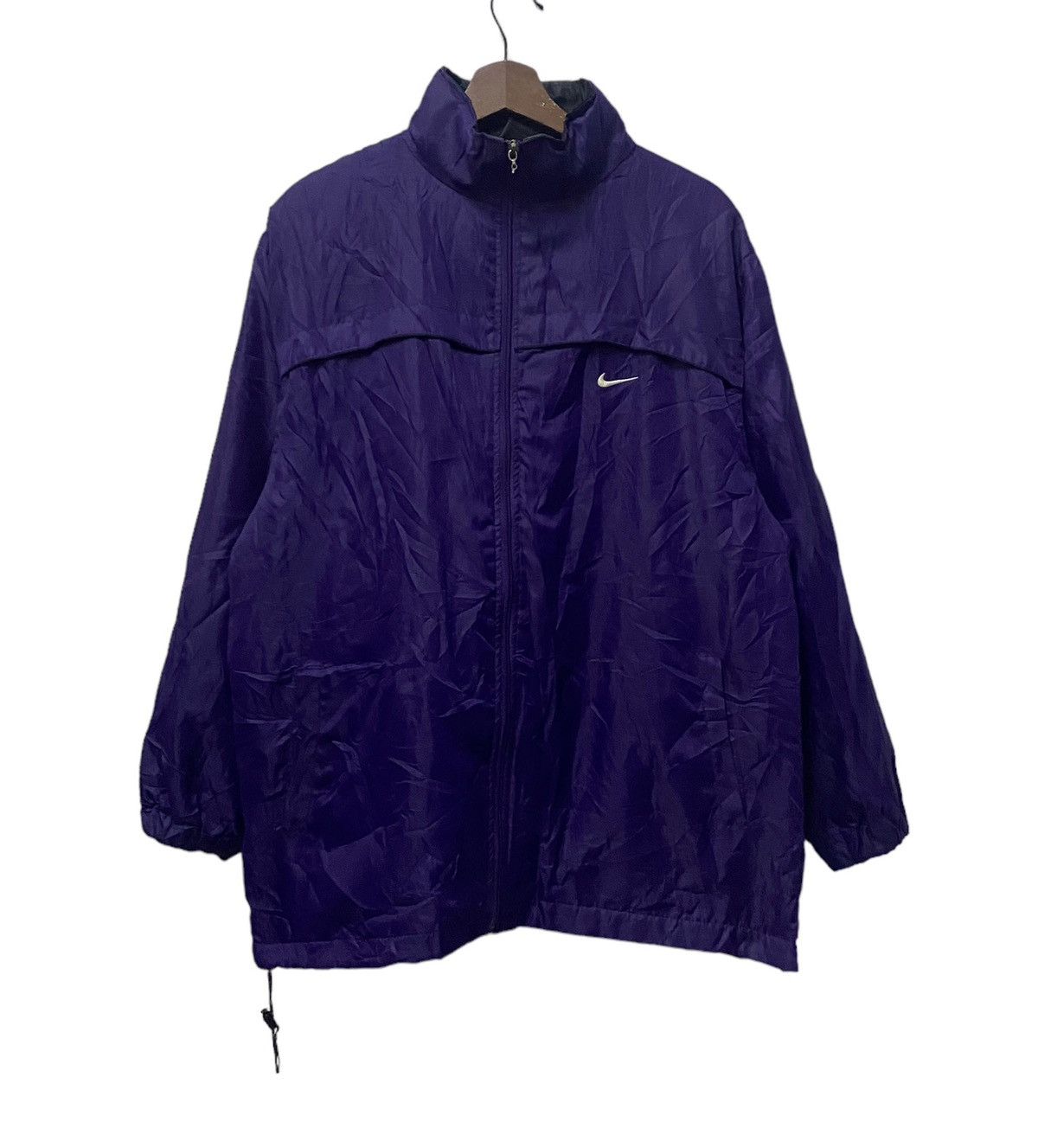 image of Archival Clothing x Nike Best Offervintage Nike Small Logo Windbreaker Jacket in Purple (Size Large