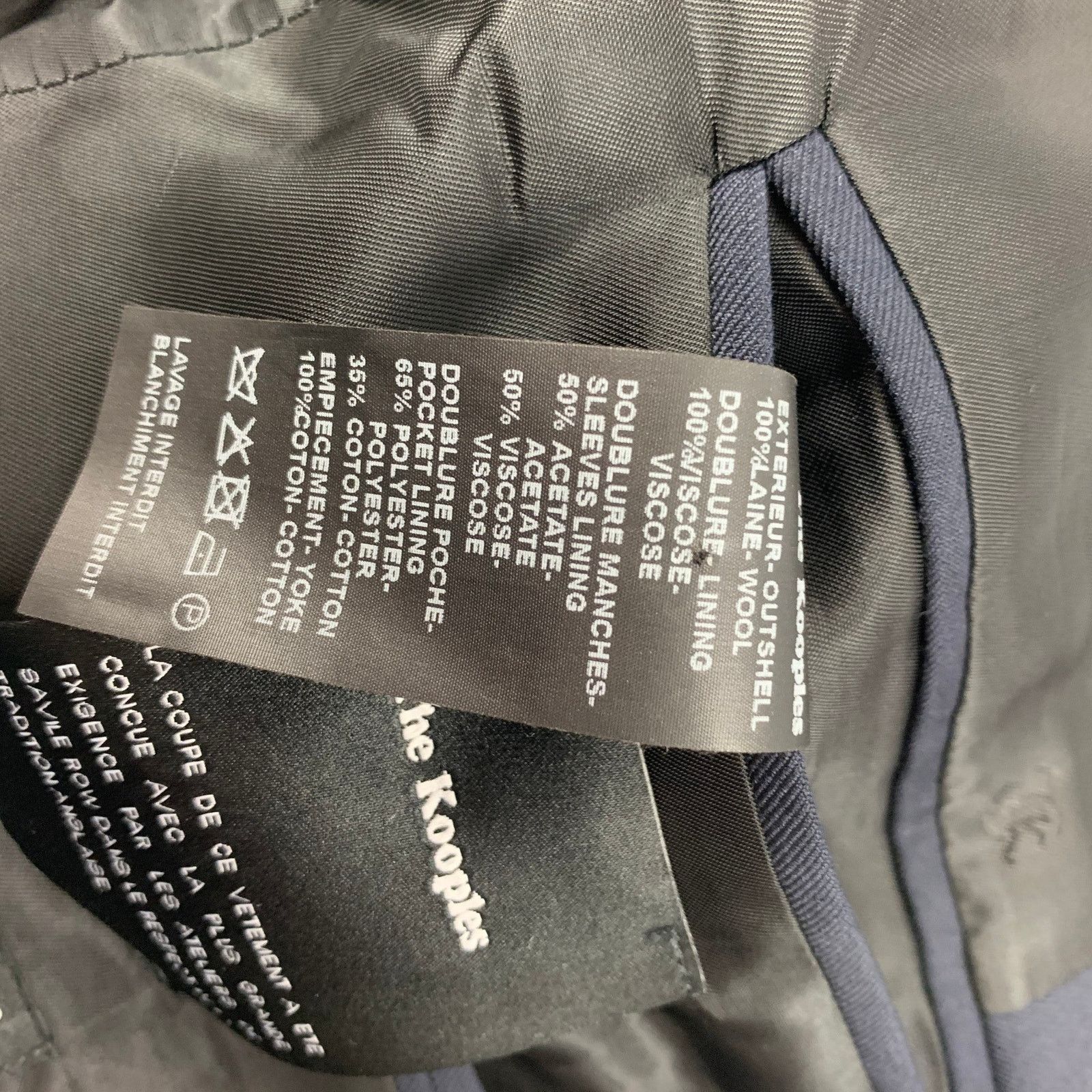 The Kooples THE KOOPLES Size 42 Navy Wool Peak Lapel Sport Coat Size 42S - 6 Thumbnail
