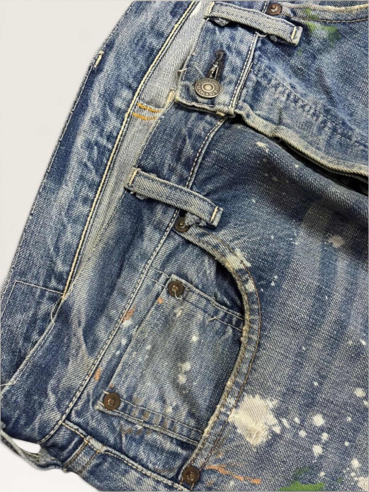 Junya Watanabe × Levi's Vtg Levis 501xx Big E Selvedge Splatter Patchwork Boro Jeans Size US 36 / EU 52 - 10 Thumbnail