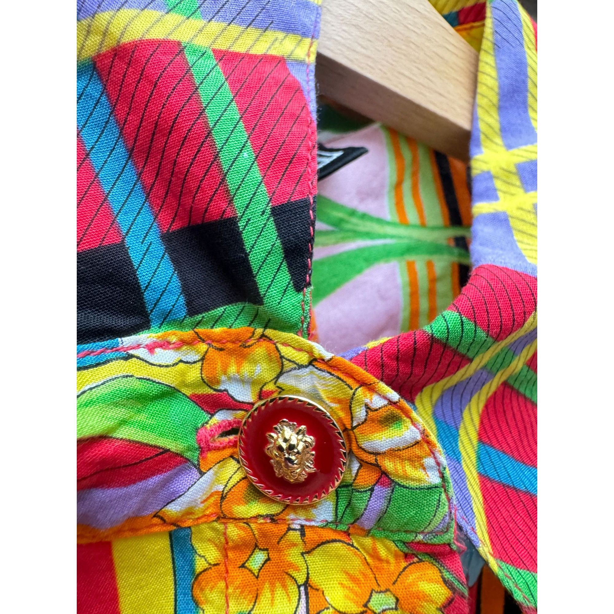 Versace Gianni Versace 1993 Iconic Floral & Graphic Motif Shirt Size M / US 6-8 / IT 42-44 - 6 Thumbnail