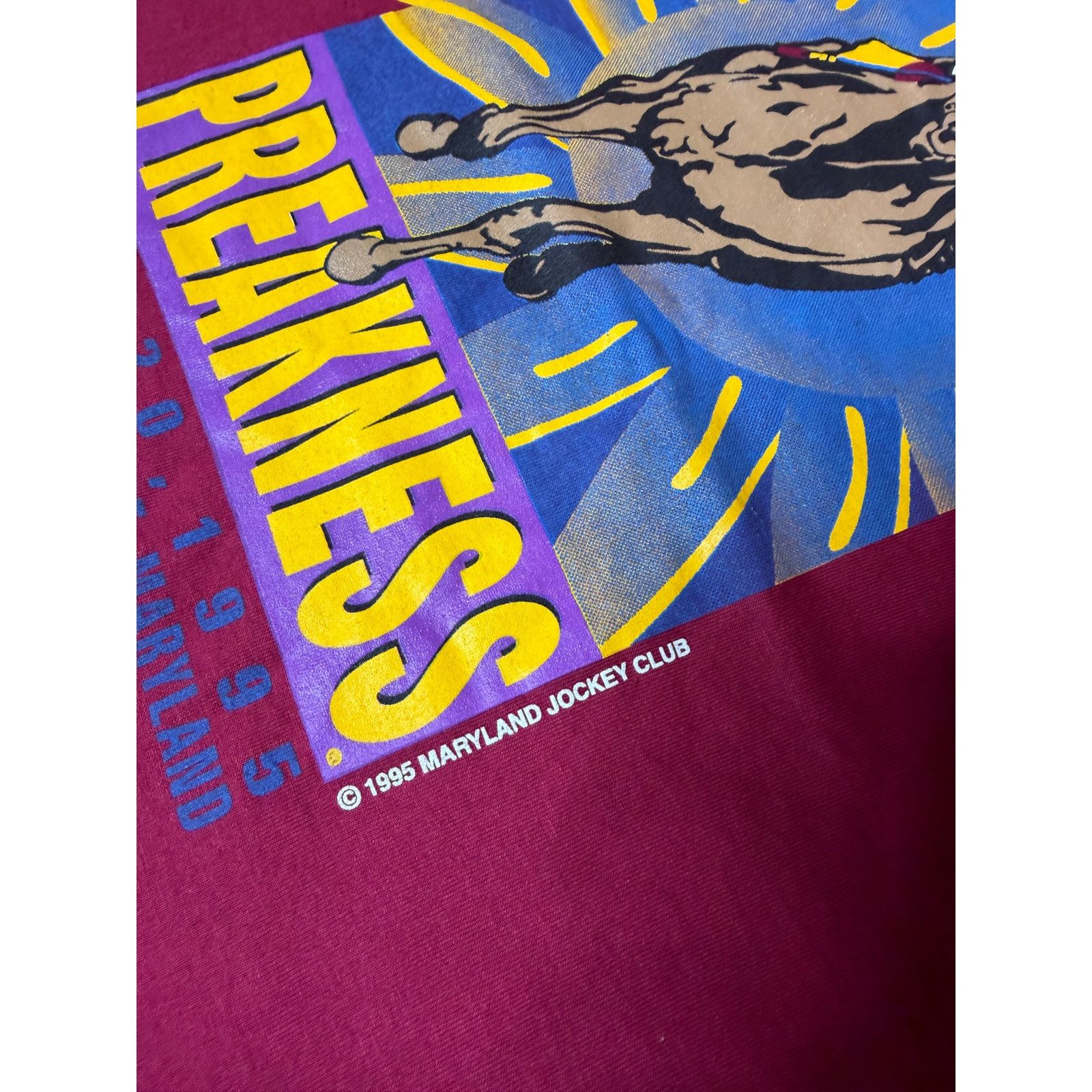 Fruit Of The Loom × Vintage Vintage 90s 120th Preakness Horse Racing Maryland T-Shirt Size US L / EU 52-54 / 3 - 4 Thumbnail