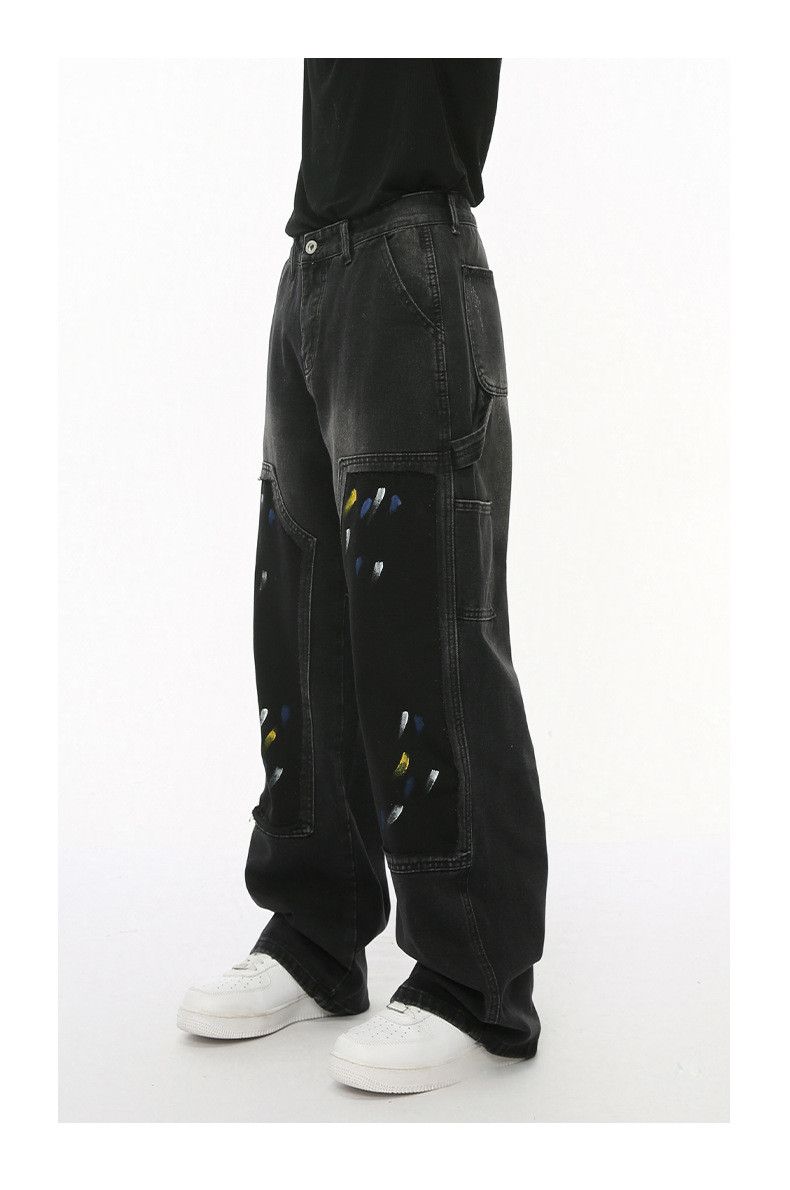 Japanese Brand × Jean Street retro graffiti patchwork design straight loose jeans Size US 32 / EU 48 - 4 Thumbnail